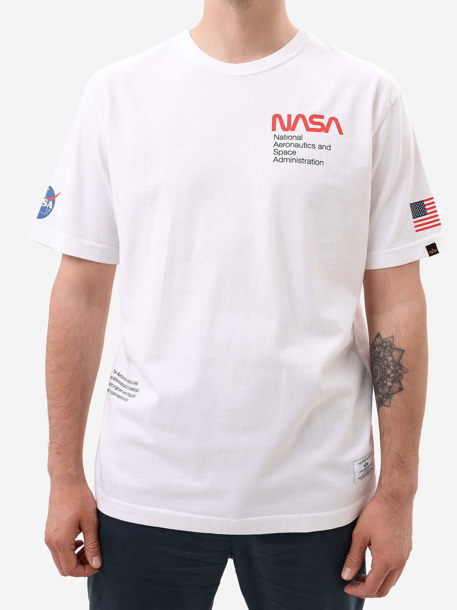 Футболка NASA Worm Logo Alpha Industries, Белый UTN53000WDSJA4R-W, размер 44-46 - фото 3