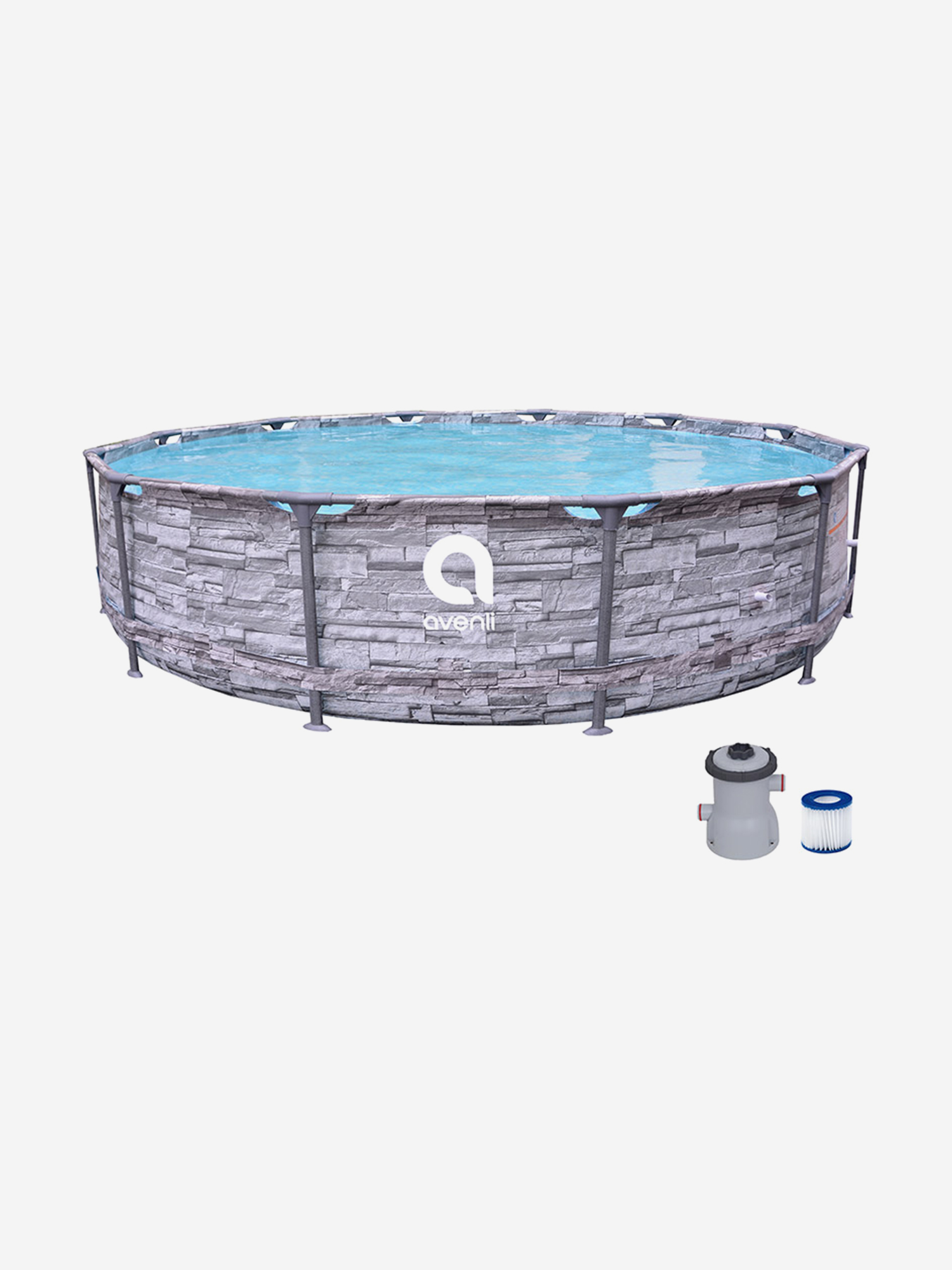 

Бассейн Avenli 366 х 76 см 12248EUV56 каркасный круглый с усиленным основанием + фильтр-насос , 6765 л, Мультицвет