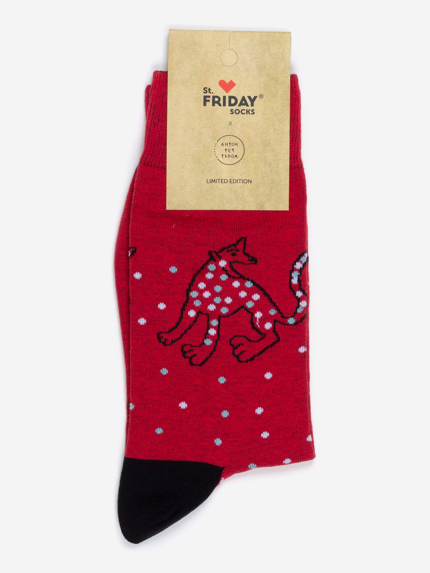 

Носки St. Friday Socks, Леопард красный, Красный