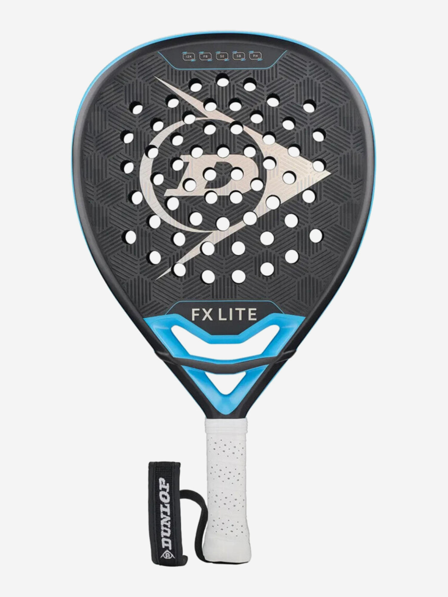 Изображение товара Ракетка для падел-тенниса Dunlop FX Lite Gun Metal Cyan Metallic Изображение товара Ракетка для падел-тенниса Dunlop FX Lite Gun Metal Cyan Metallic