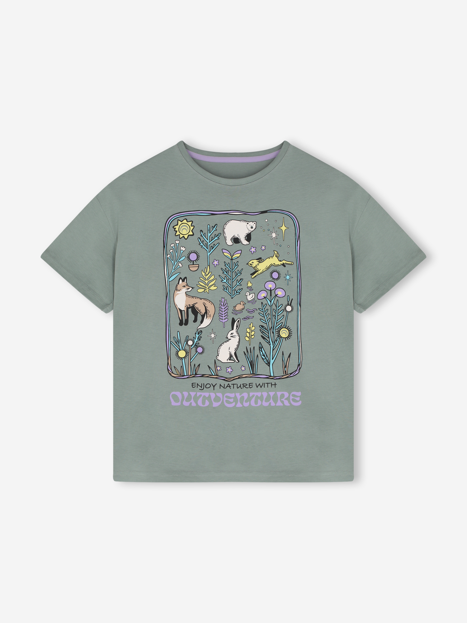 Футболка для девочек Outventure, зеленый, арт. 142478OUT-63