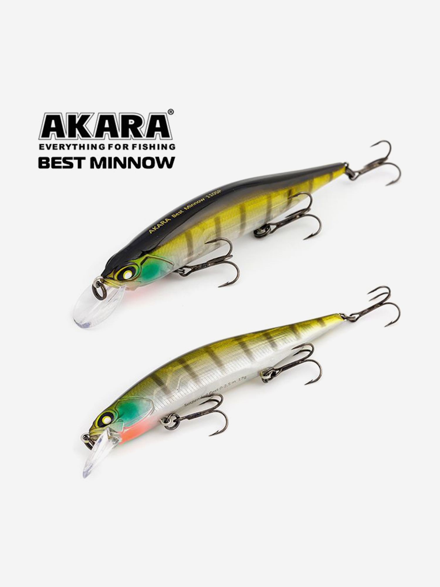 Изображение товара Воблер Akara Best Minnow 100SP минноу суспендер для щуки и судака, 15 гр