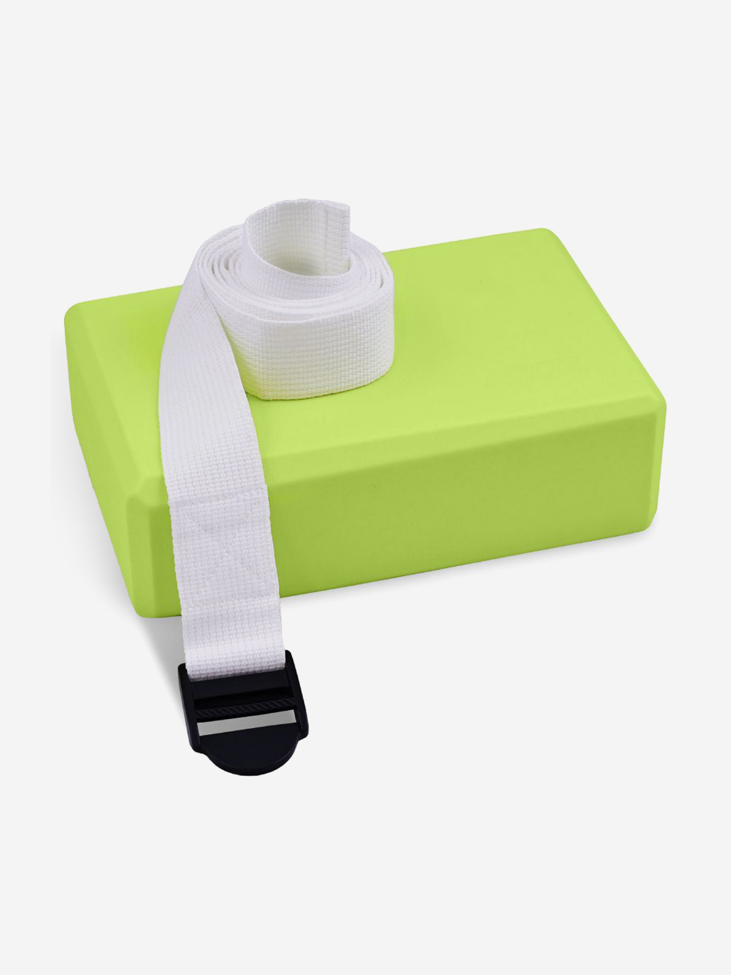 

Блок для йоги в комплекте с ремнем PRCTZ YOGA STRAP & BLOCK 2-PIECE SET, набор. (не важен пол и возраст), Зеленый