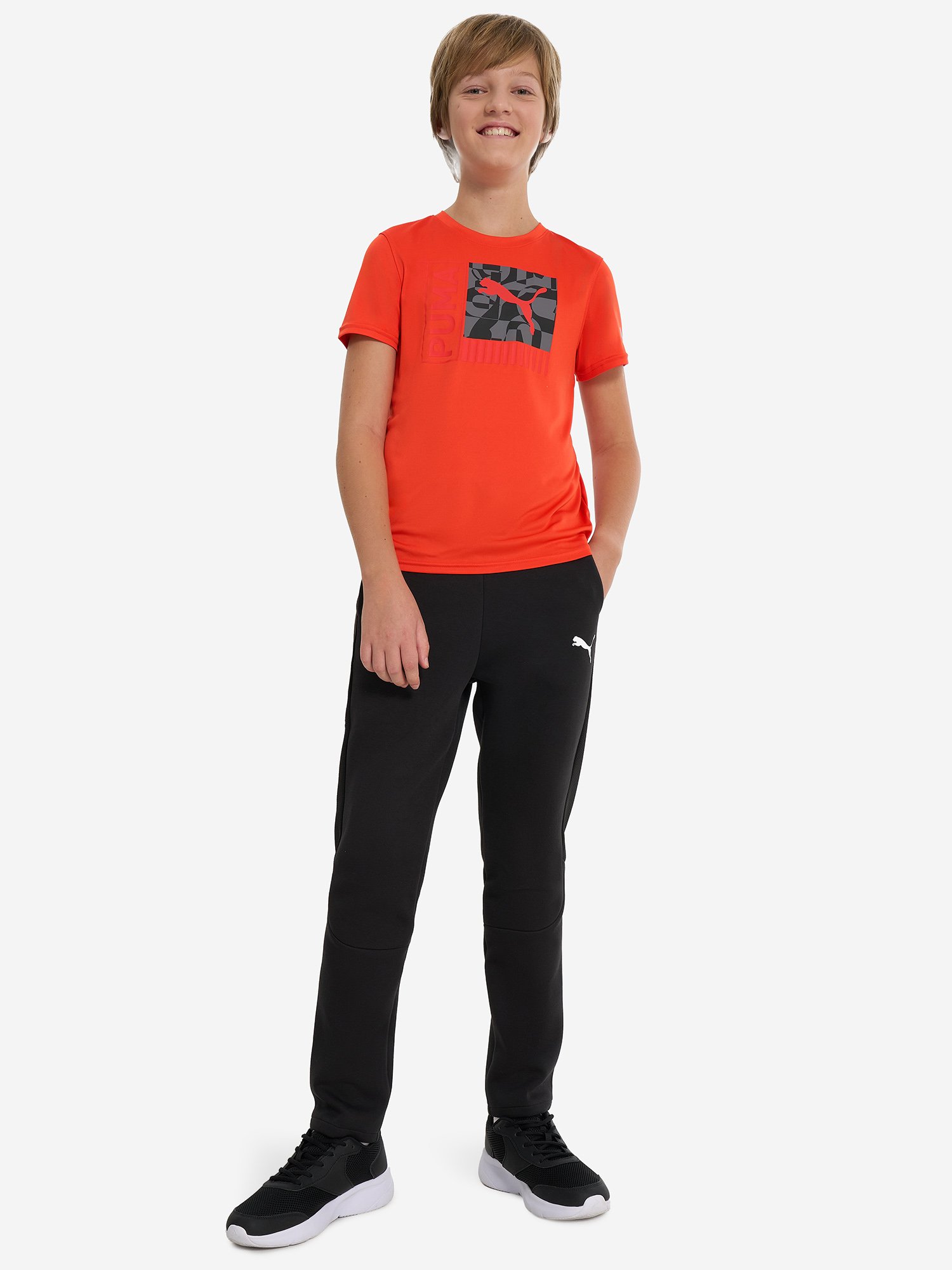 фото Футболка для мальчиков puma fit, оранжевый