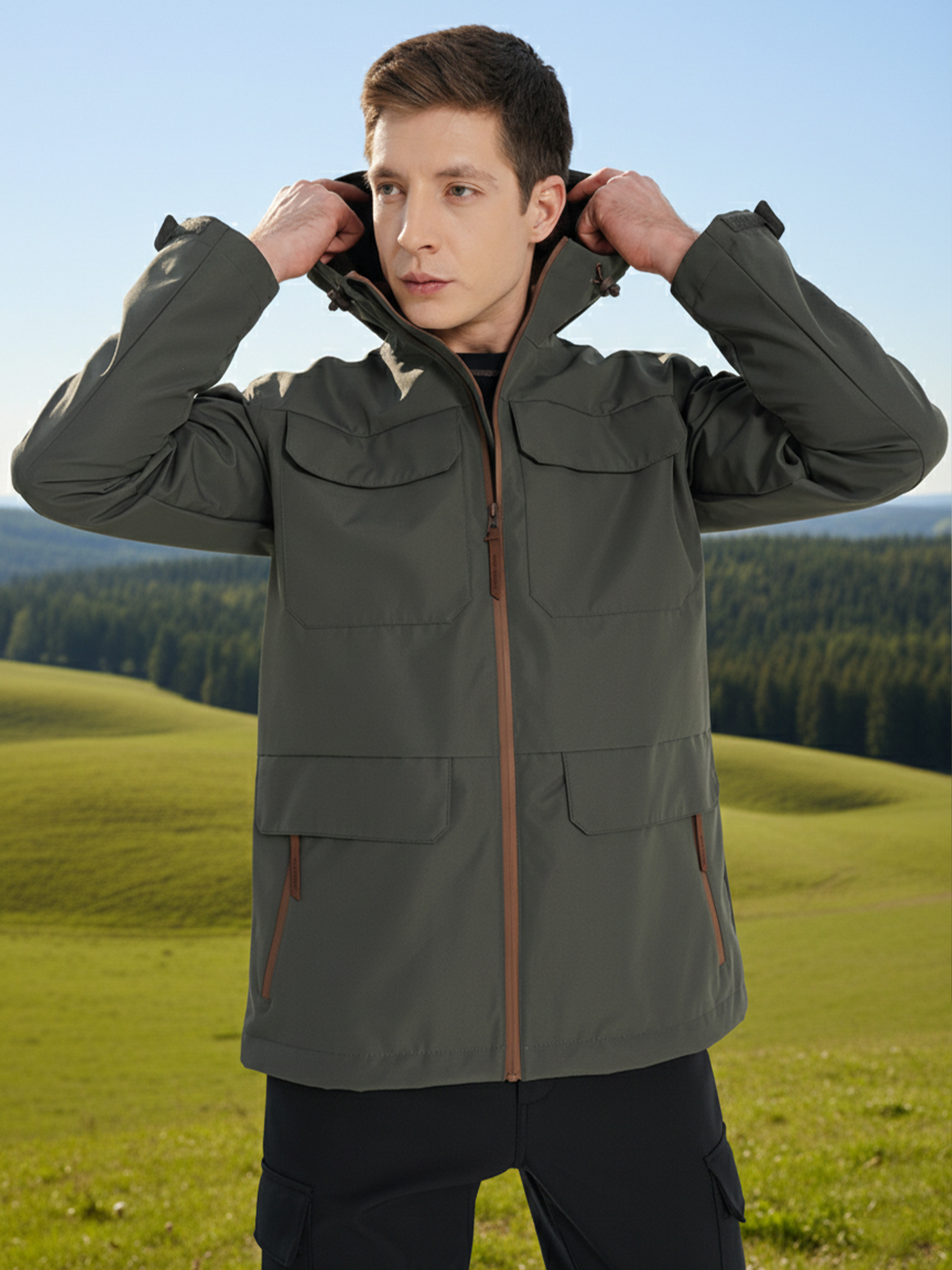 Куртка мембранная мужская Cordillero, зеленый, арт. 141832C37-G4