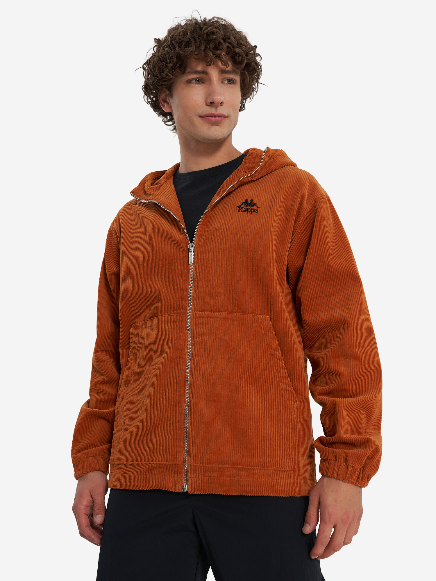 Изображение товара Мужская толстовка оверсайз Kappa из хлопка с молнией и карманами