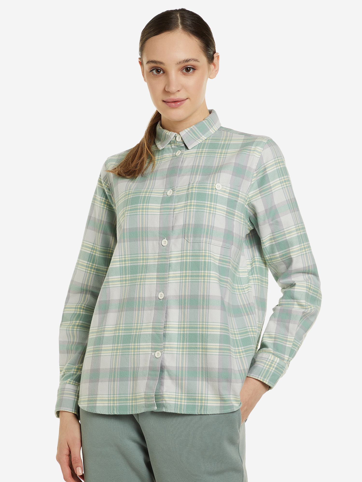 

Рубашка женская Peak Performance Cotton Flannel Shirt, Зеленый