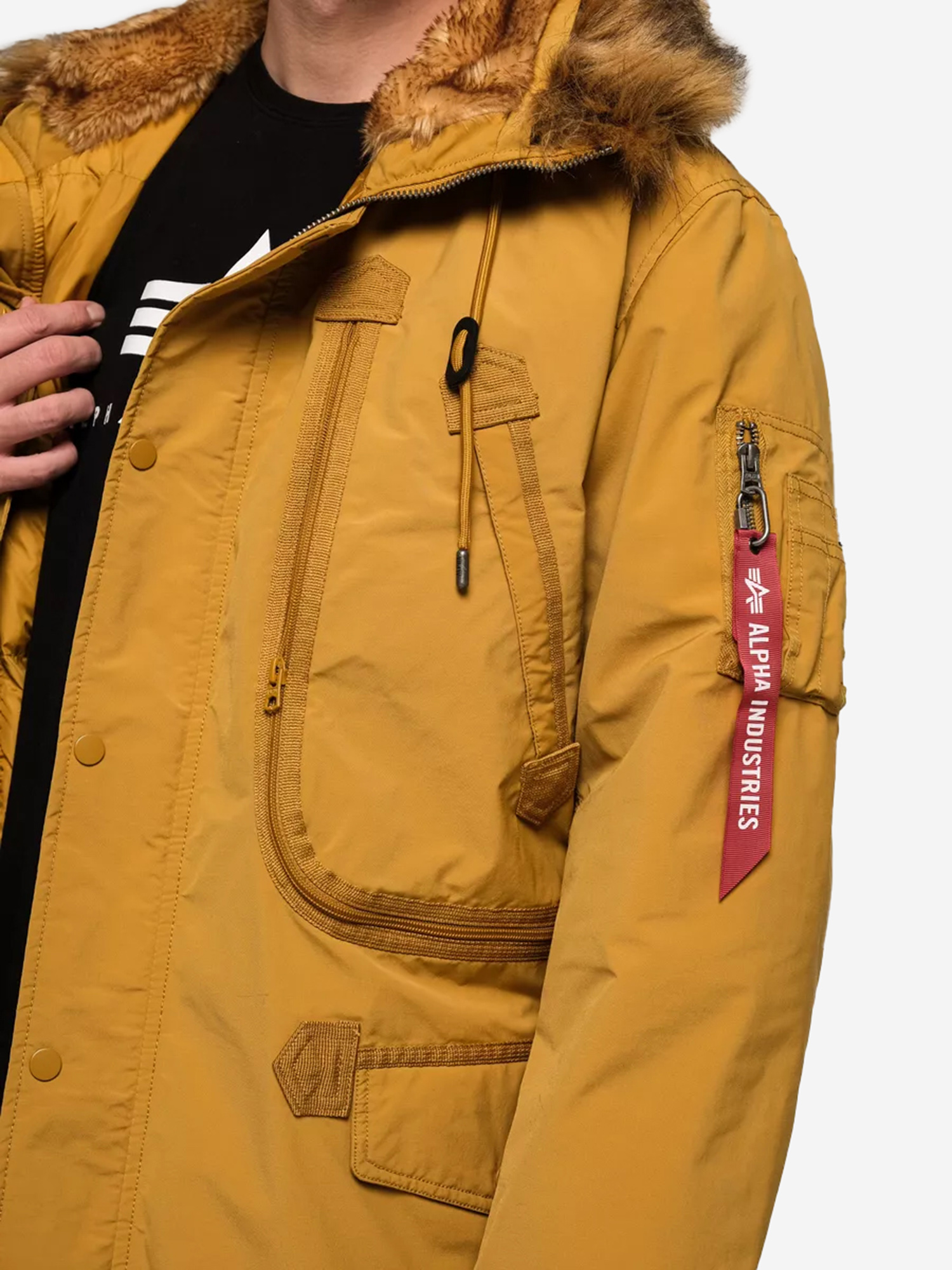 Парка утеплённая пуховая мужская N-3B Alpine Gen II Alpha Industries, Желтый MJN53501WDSJA4R-T, размер 46 - фото 3