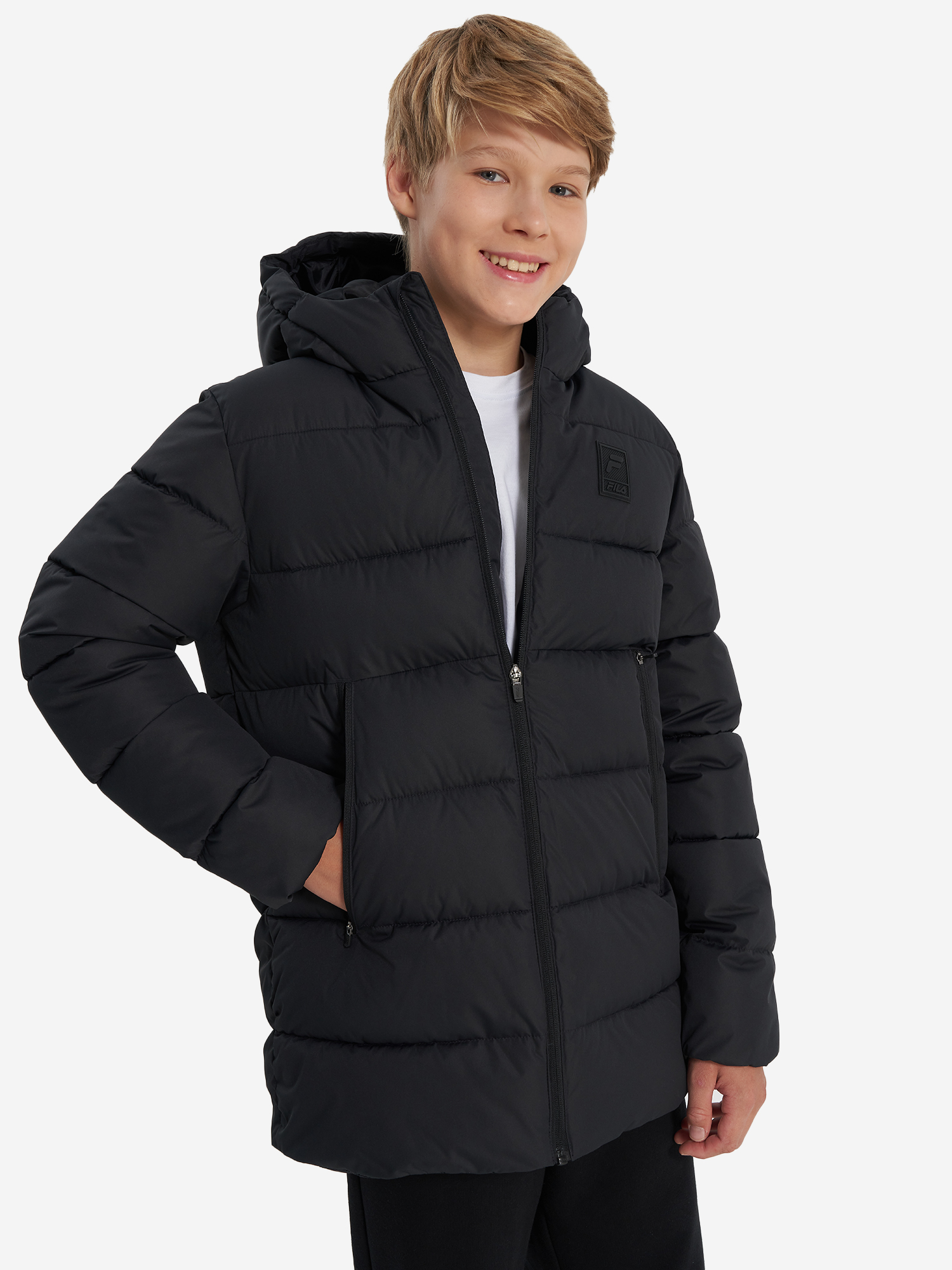 фото Пуховик для мальчиков fila, черный