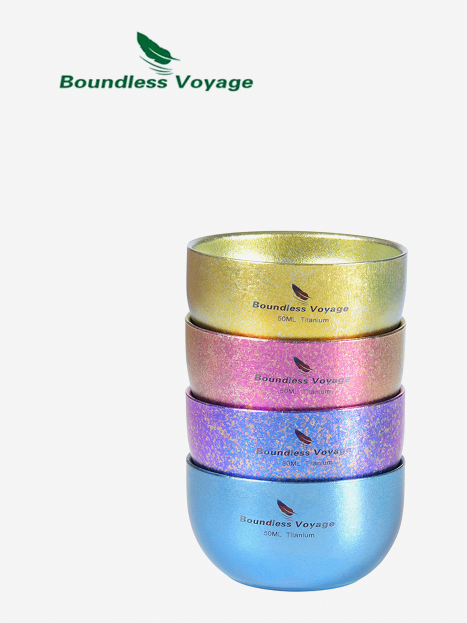 Изображение товара Титановые пиалы Boundless Voyage для чая, 50 мл, набор 4 шт.