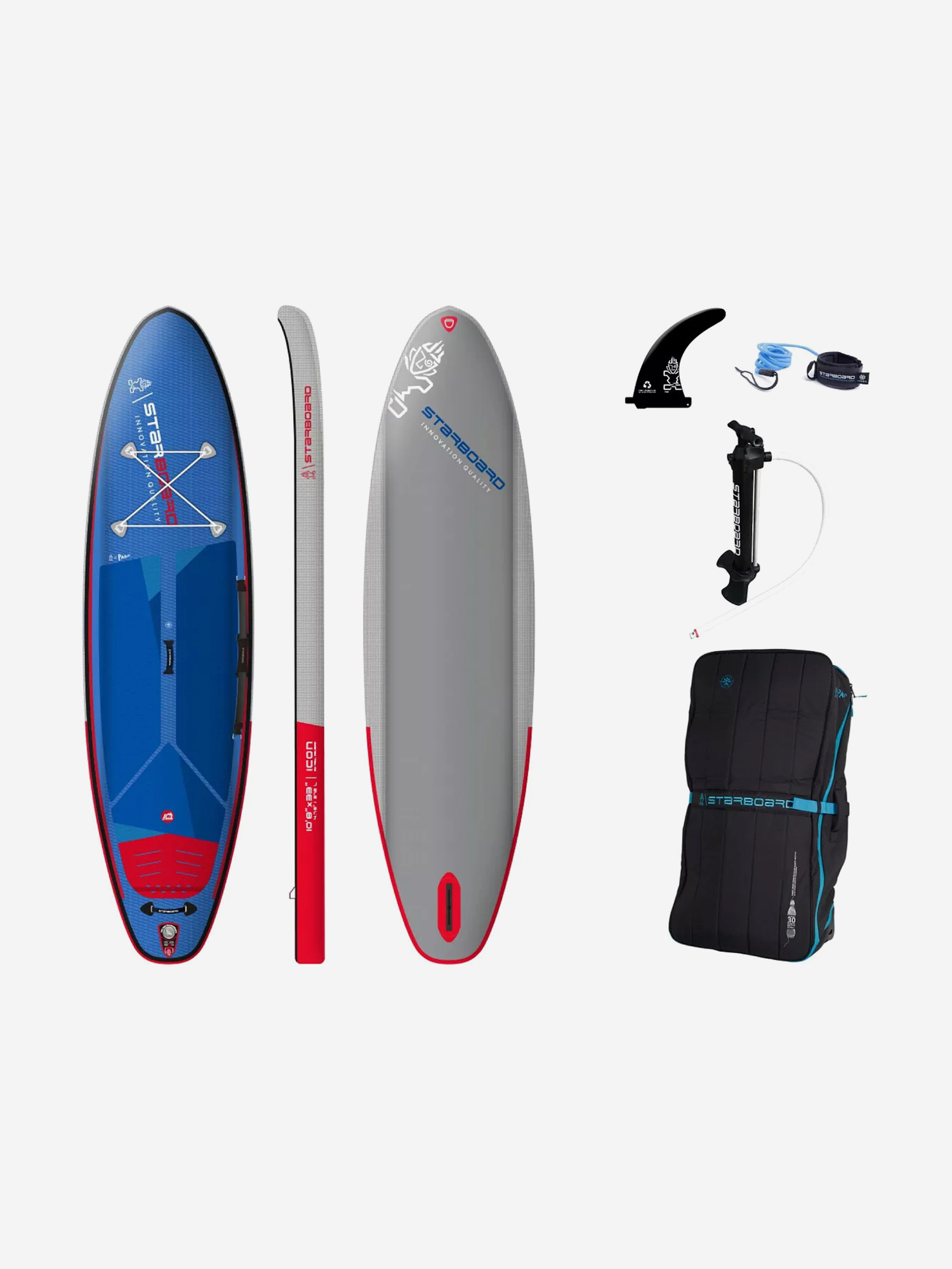 

Доска SUP надувная Starboard 10'8"х33"х4.75" Icon Deluxe Sc S22/23, Мультицвет