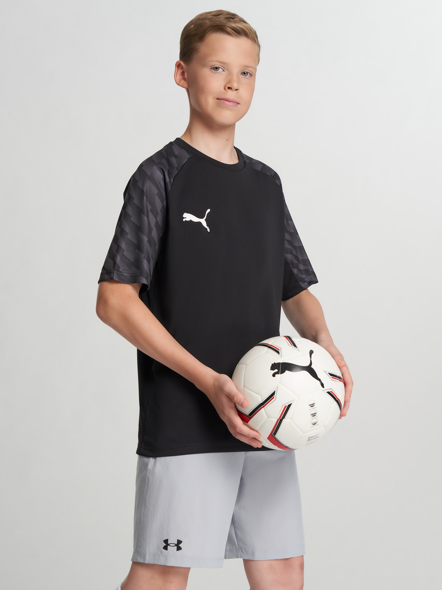 Изображение товара Футболка для мальчиков PUMA Teamliga26, Черный Изображение товара Футболка для мальчиков PUMA Teamliga26, Черный
