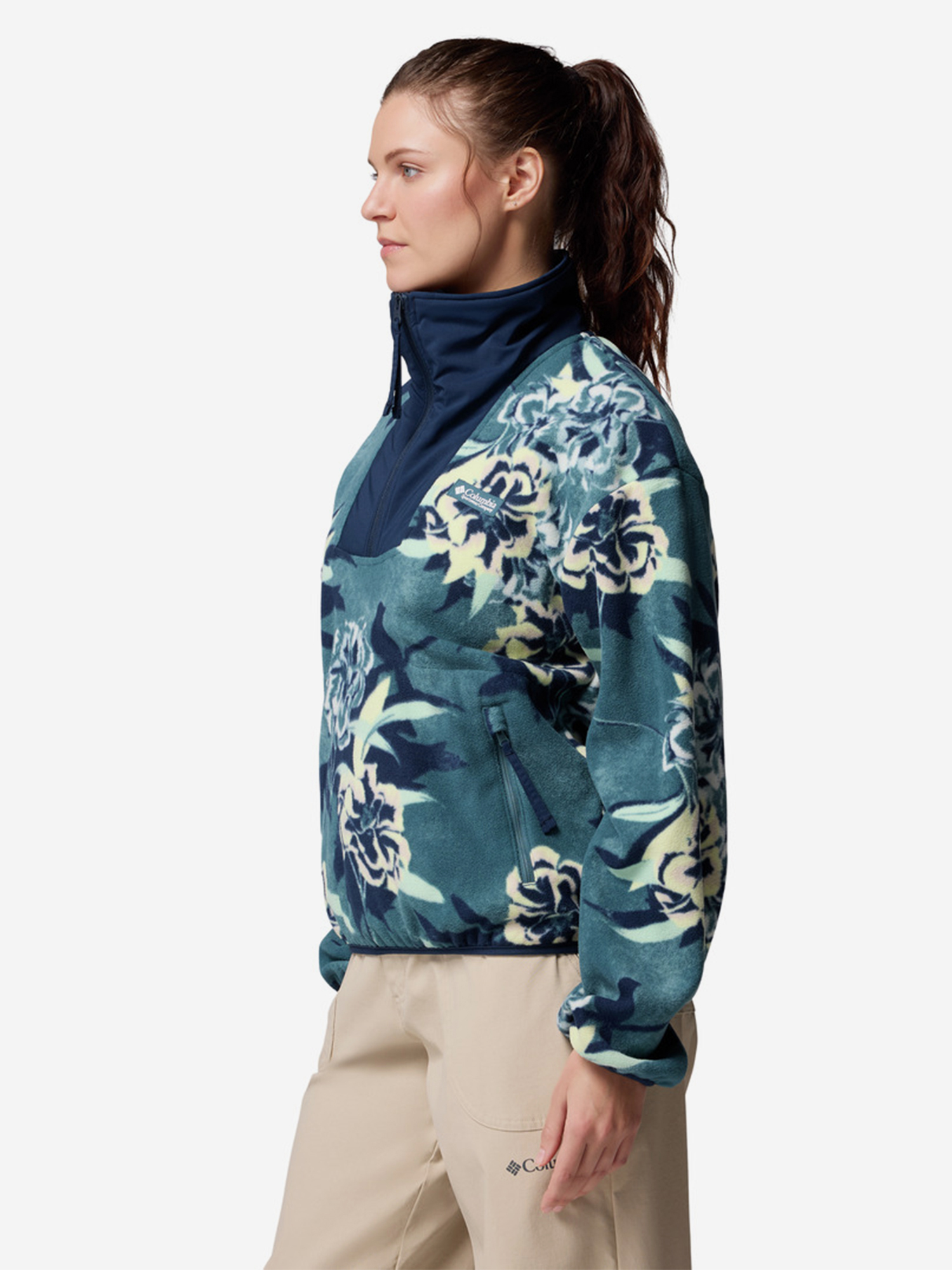 Джемпер флисовый женский Columbia Sequoia Grove Printed Half Zip, голубой, арт. 27924