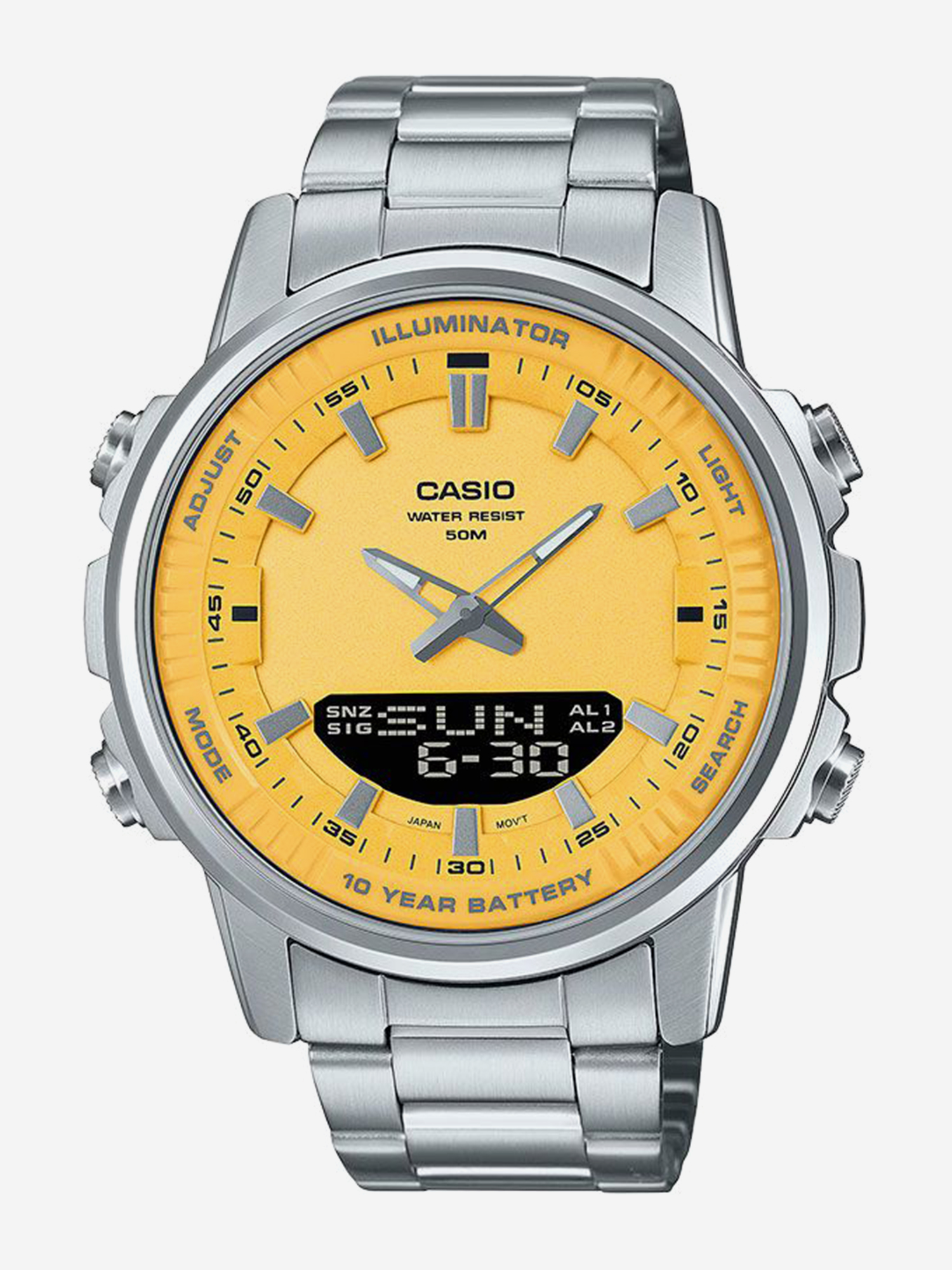Изображение товара Наручные часы CASIO AMW-880D-9A, Серебряный, желтый