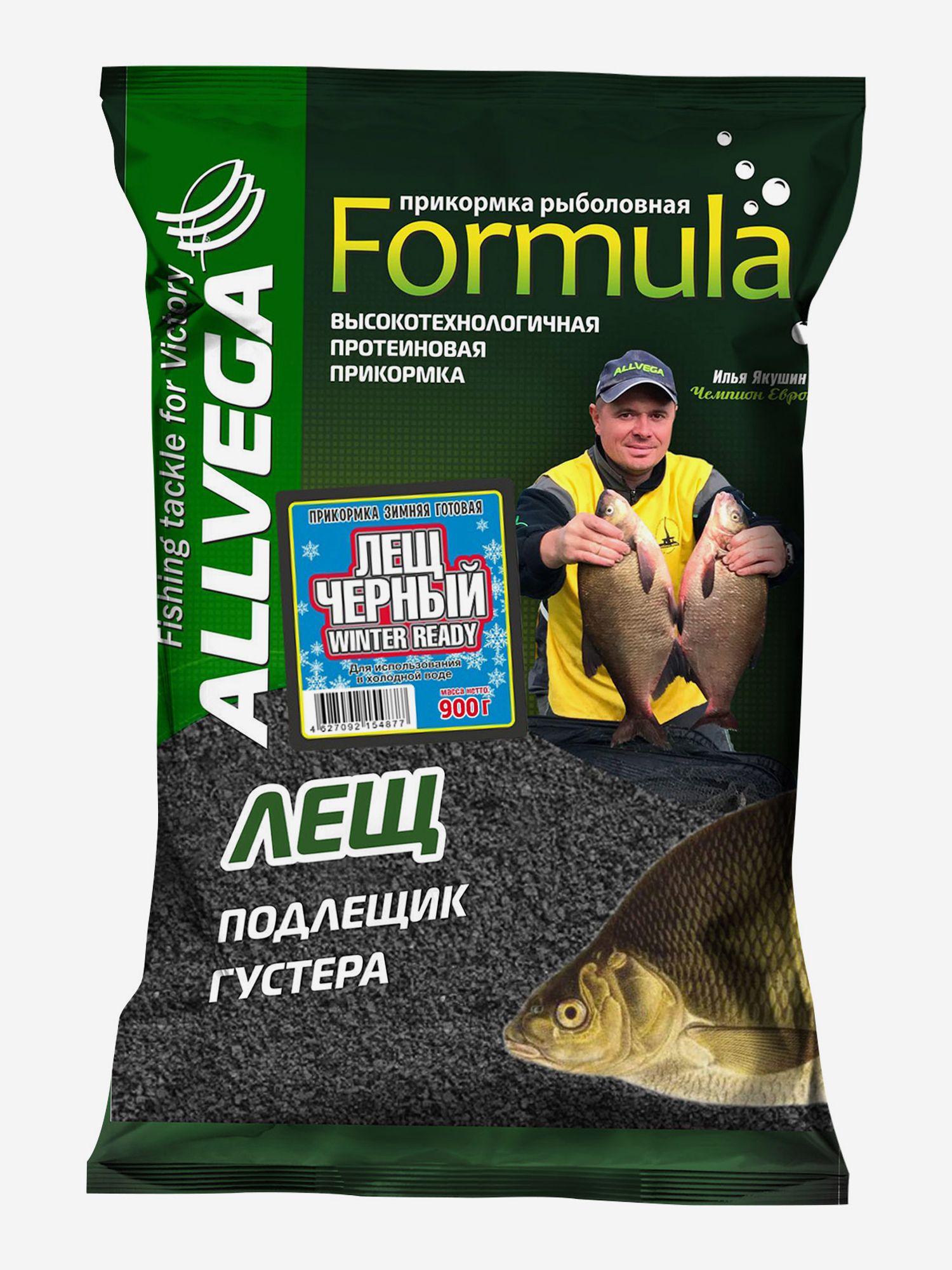 

Прикормка зимняя готовая ALLVEGA "Formula Winter Ready" 0,9кг (ЛЕЩ ЧЕРНЫЙ) 5 пакетов по 0,9 кг, Черный