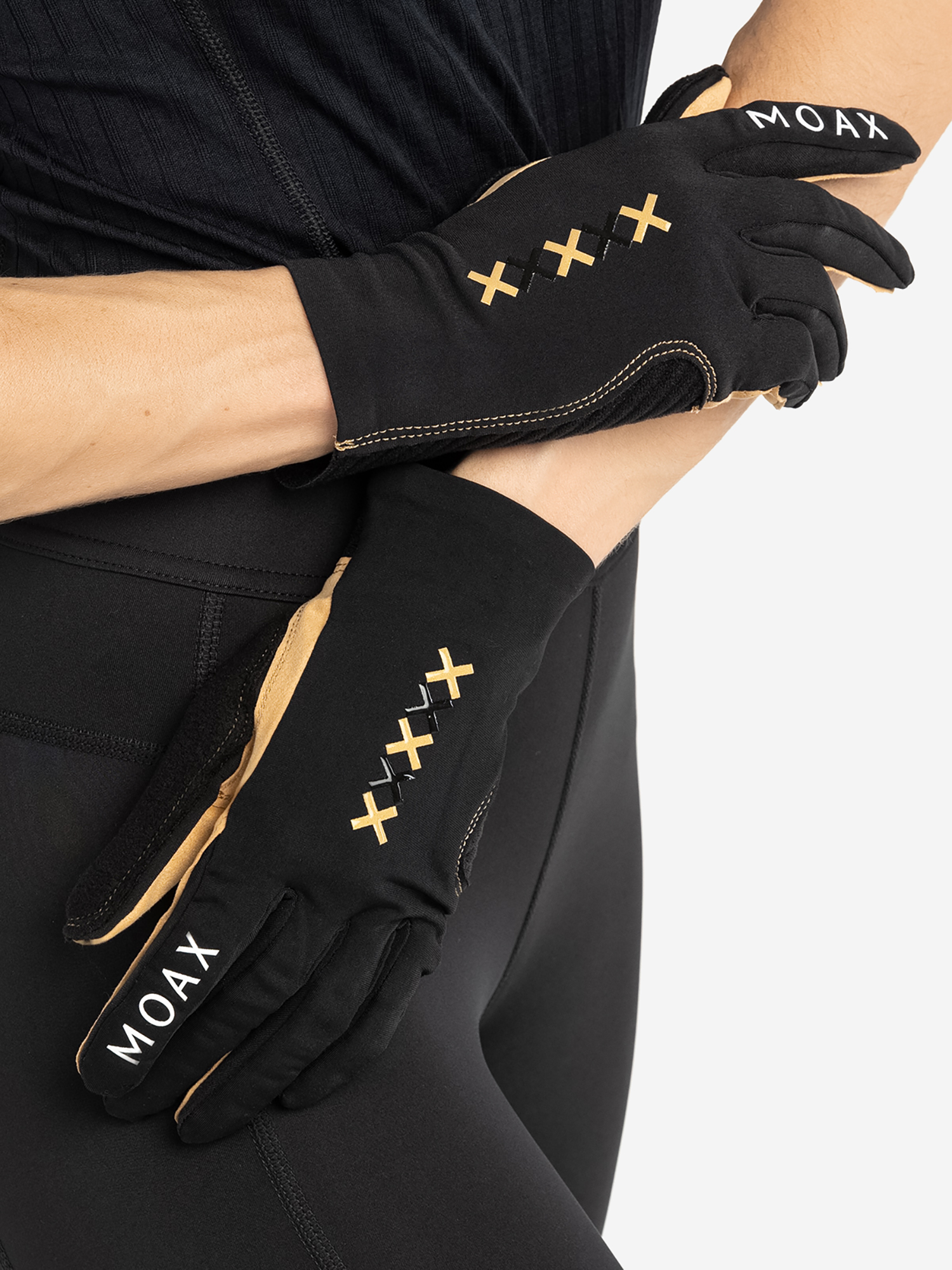 фото Перчатки moaxsport race gold, черный