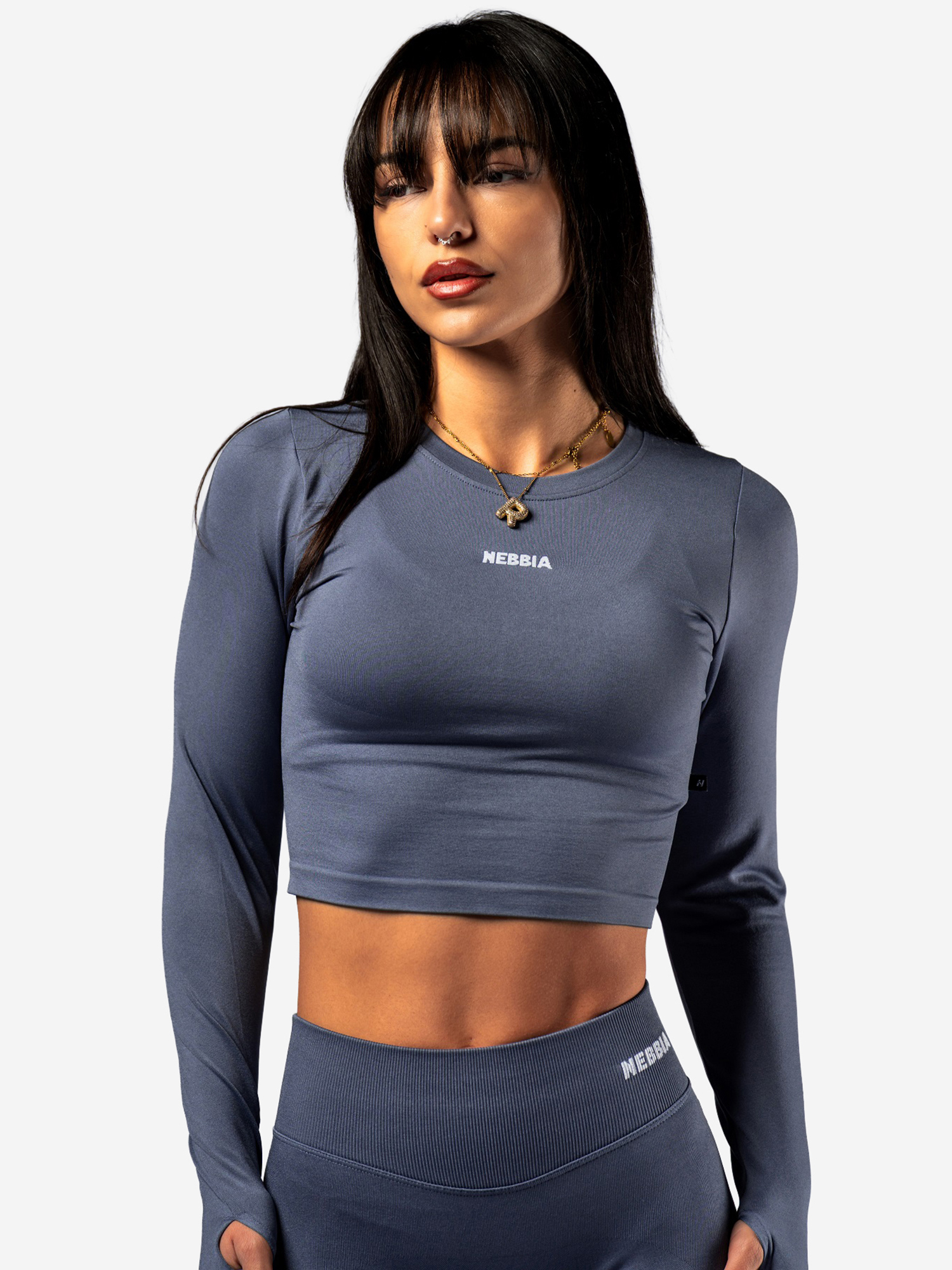 Изображение товара NEBBIA Seamless Long-Sleeve Top POWER 892 Grey женский лонгслив для фитнеса