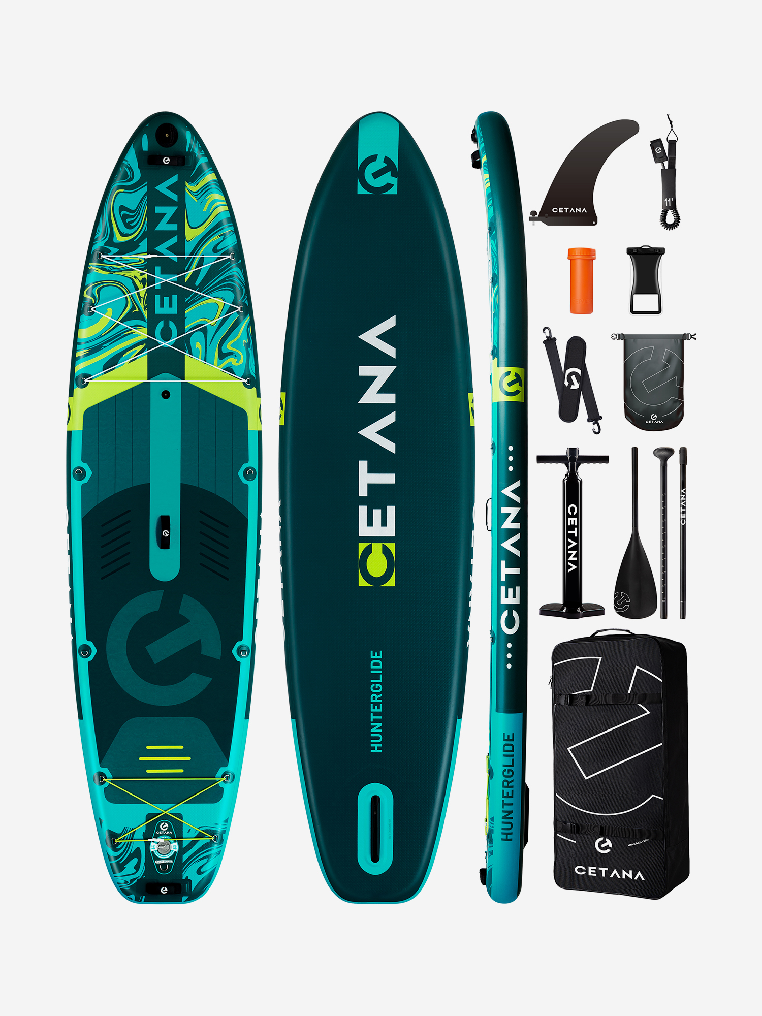 

Надувная SUP-доска CETANA HUNTERGLIDE GREEN 11,6 STD, Зеленый