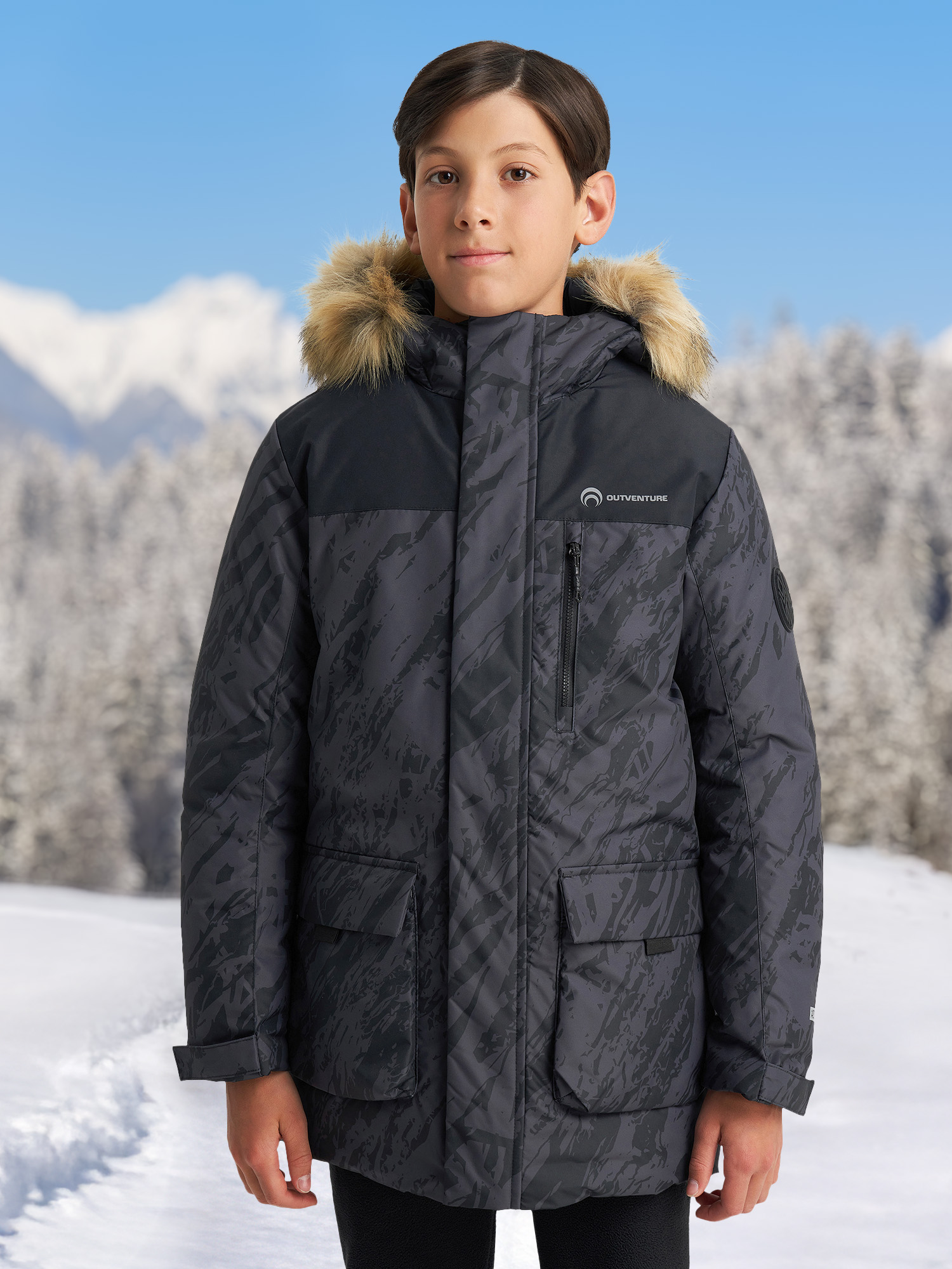 

Пуховик для мальчиков Outventure, Черный