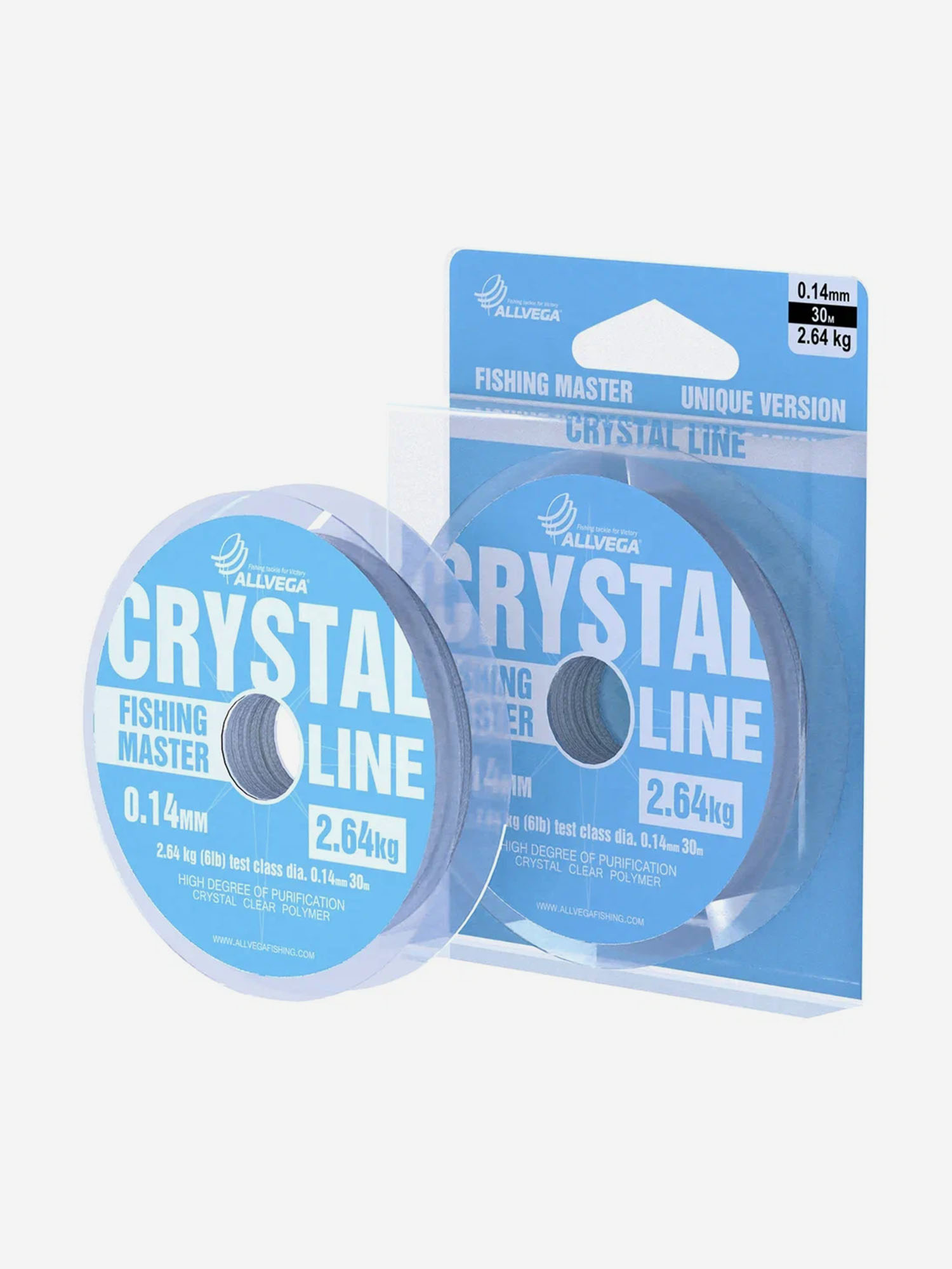 

Леска монофильная ALLVEGA "Fishing Master" CRYSTAL 30м 0,14мм (2,64кг) NEW, Серый
