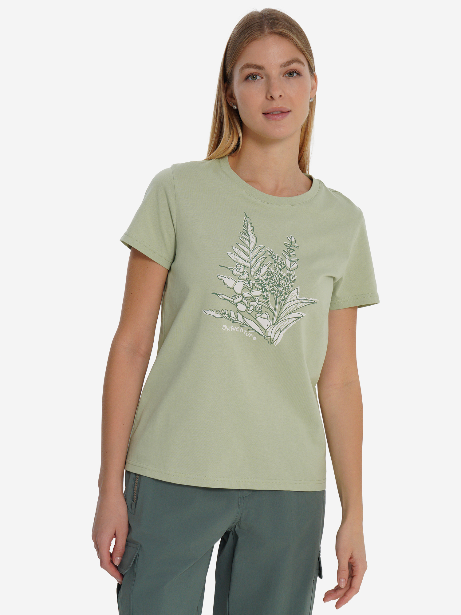 Изображение товара Женская футболка Outventure с рисунком из натурального хлопка