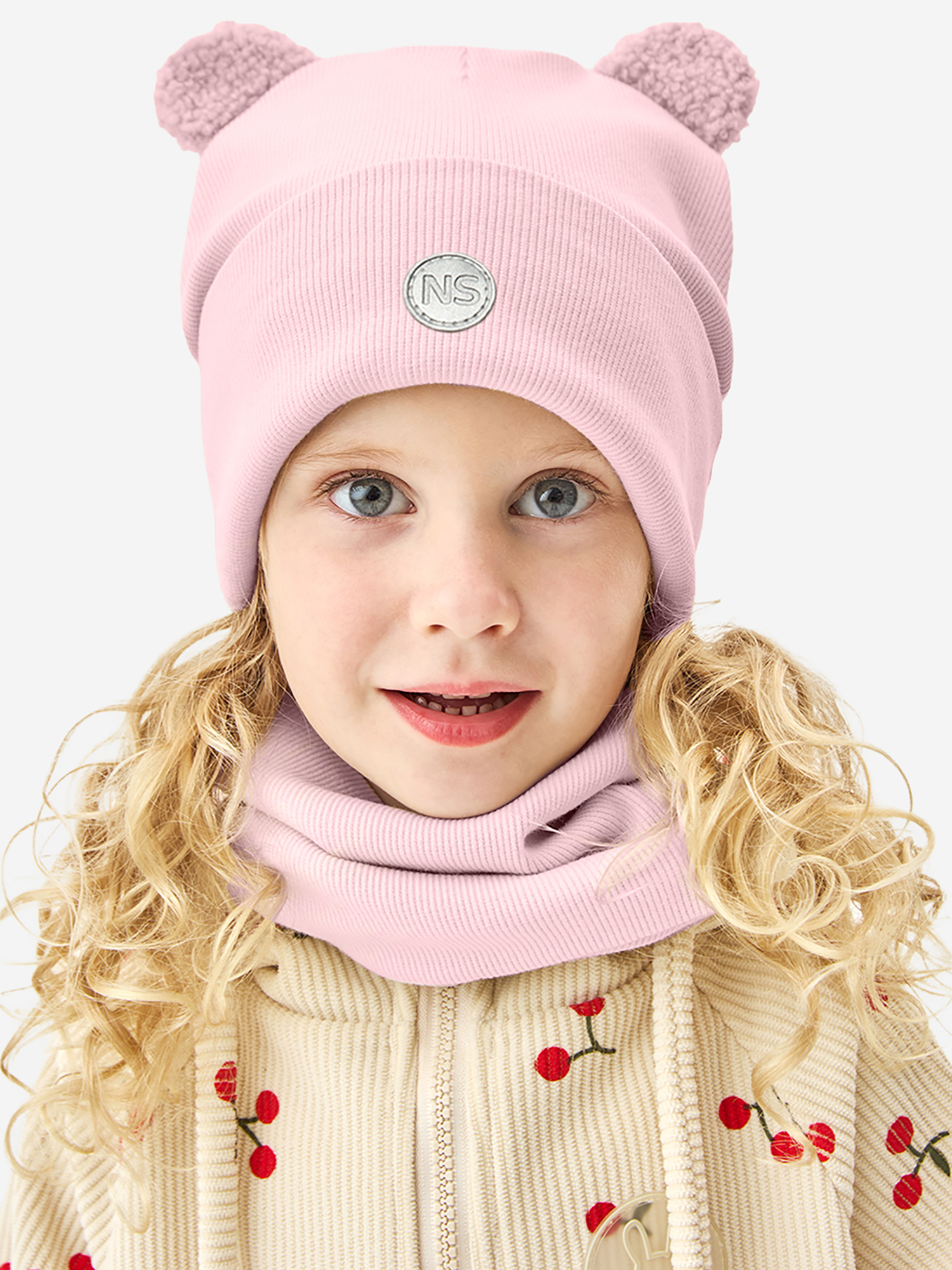 Изображение товара Комплект шапка и снуд NIKASTYLE для детей, демисезон, хлопок лайкра, Россия