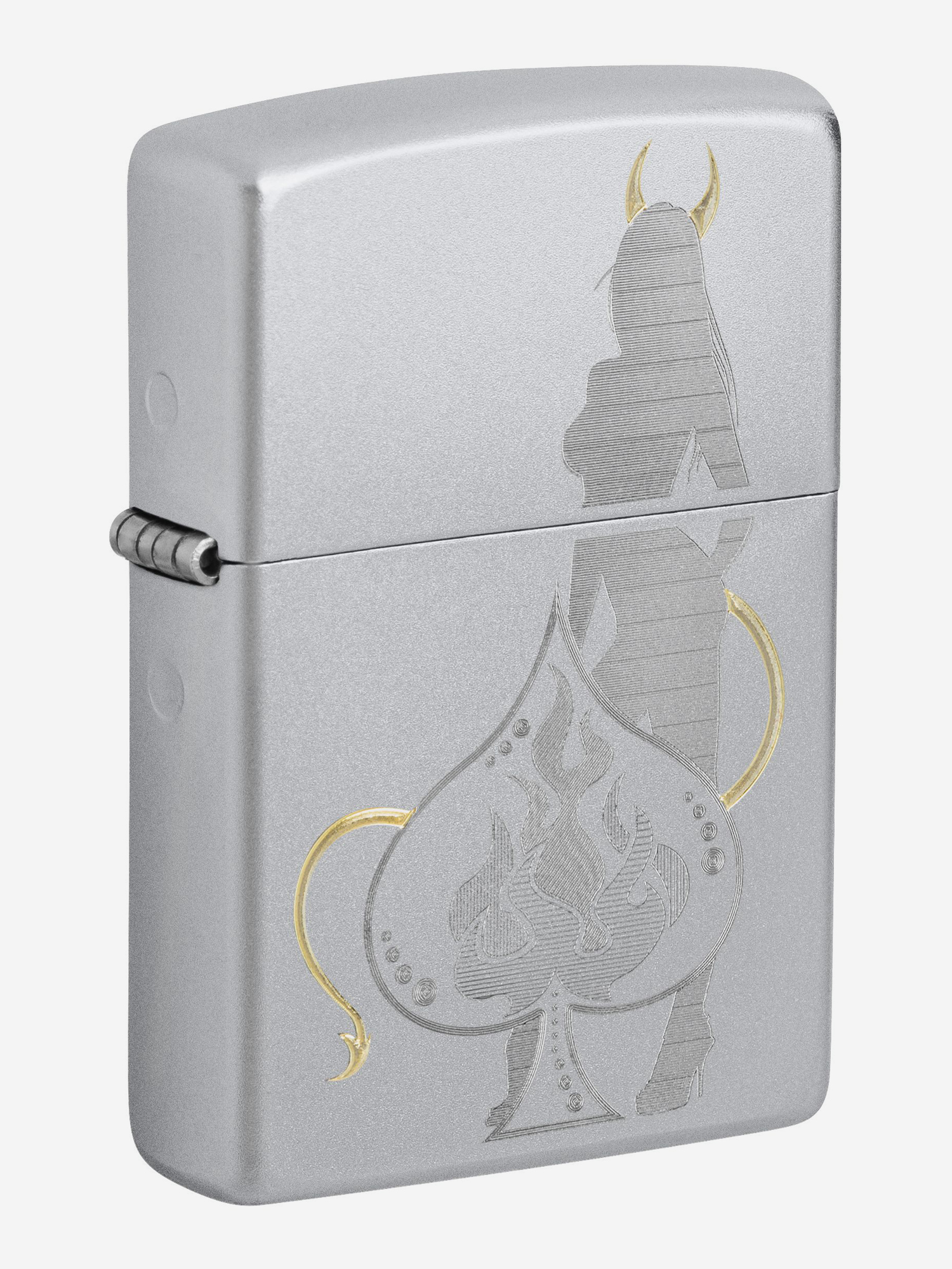 

Зажигалка бензиновая ZIPPO 48658 Devilish Ace, Серебряный