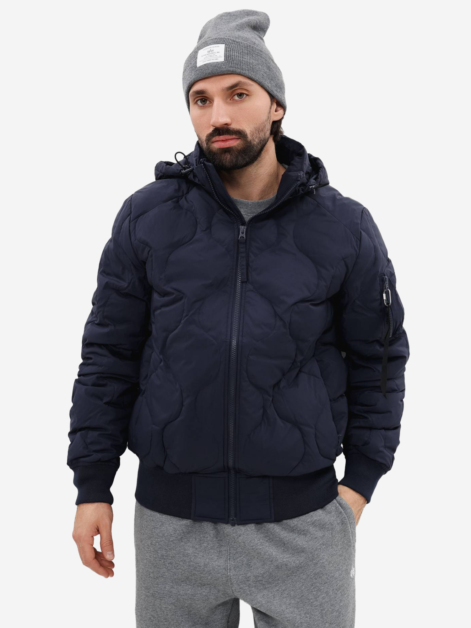 Изображение товара Мужской пуховик Lightweight Down Alpha Industries темно-синий утепленный демисезонный зимний