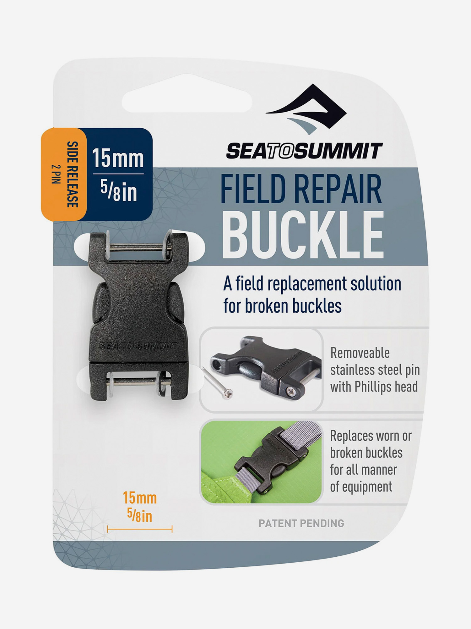 

Пряжка Sea To Summit Field Repair Buckle 15mm Side Release 2 pin Black, Черный