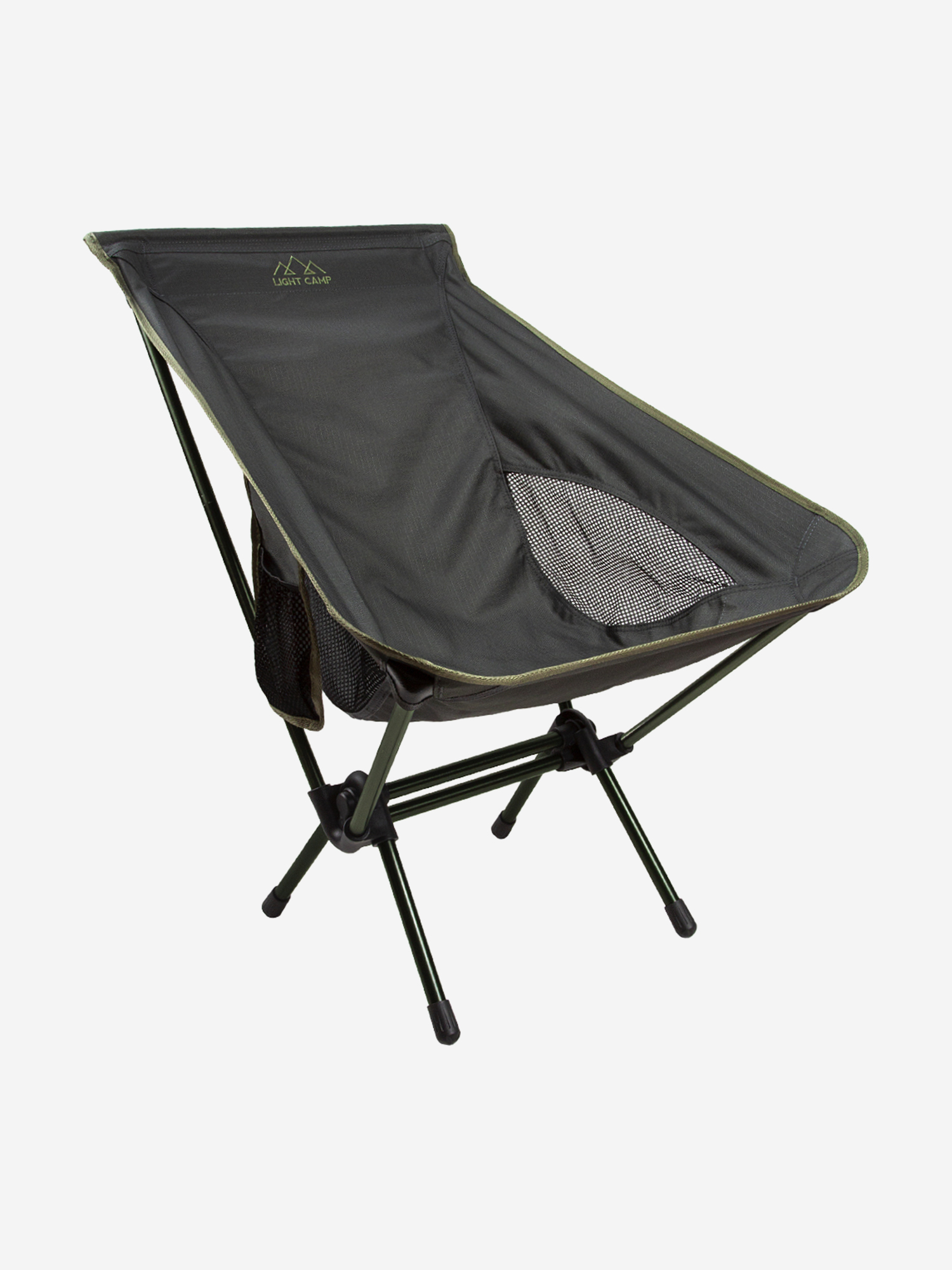 Изображение товара Кресло туристическое складное до 120 кг, для походов, пикника, охоты, рыбалки, алюминиевый каркас LIGHT CAMP M зеленый, Зеленый