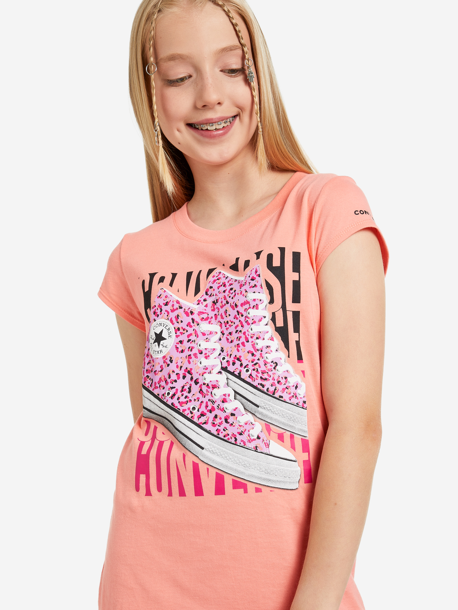 

Футболка для девочек Converse Block Party Sneaker, Оранжевый
