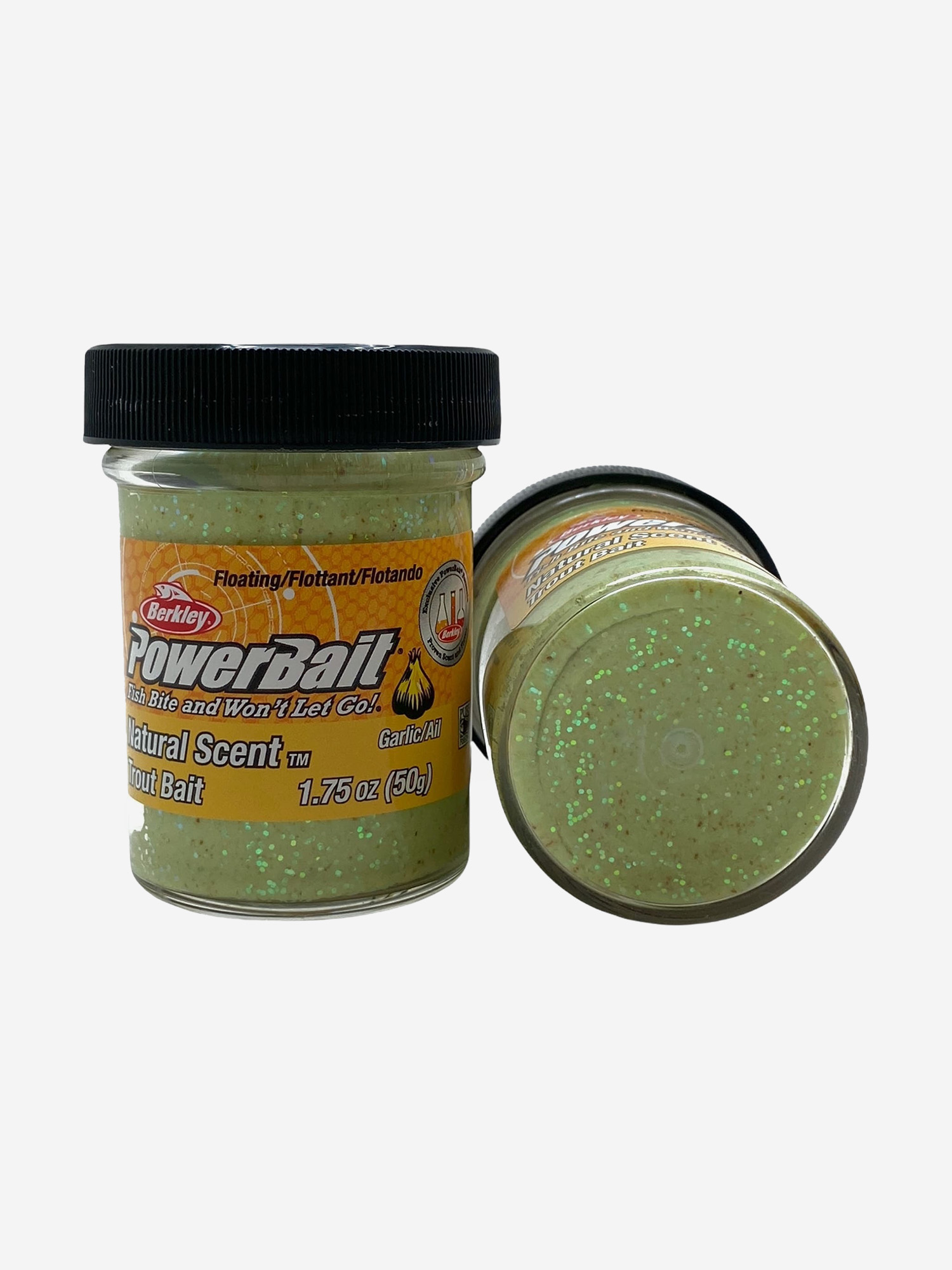 Паста форелевая Berkley PowerBait Natural Scent Garlic Garlic Glitter/ Чеснок 50gr, Зеленый