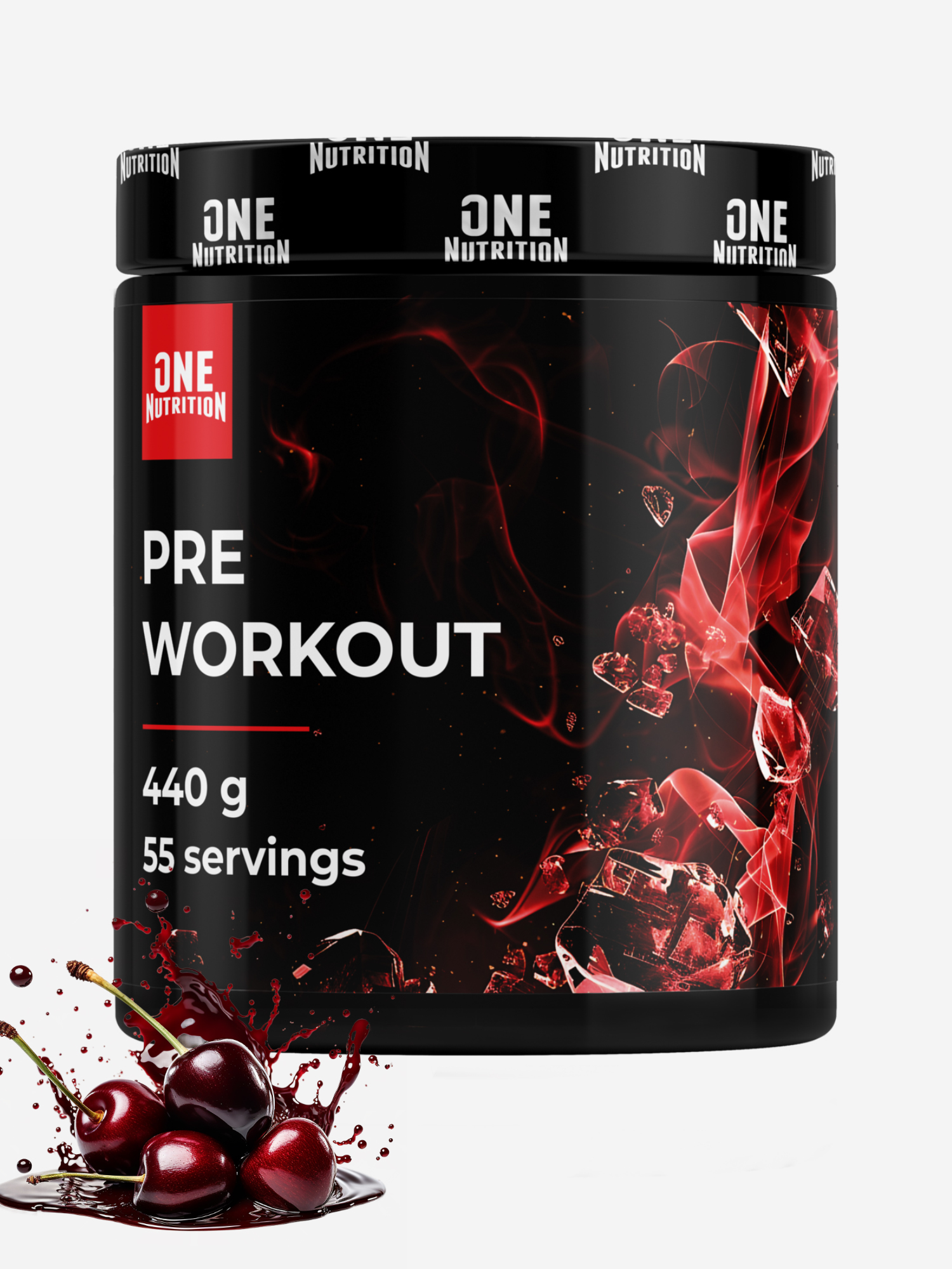 Изображение товара Предтренировочный комплекс PRE WORKOUT ONE NUTRITION 440g вишня для повышения выносливости и энерги