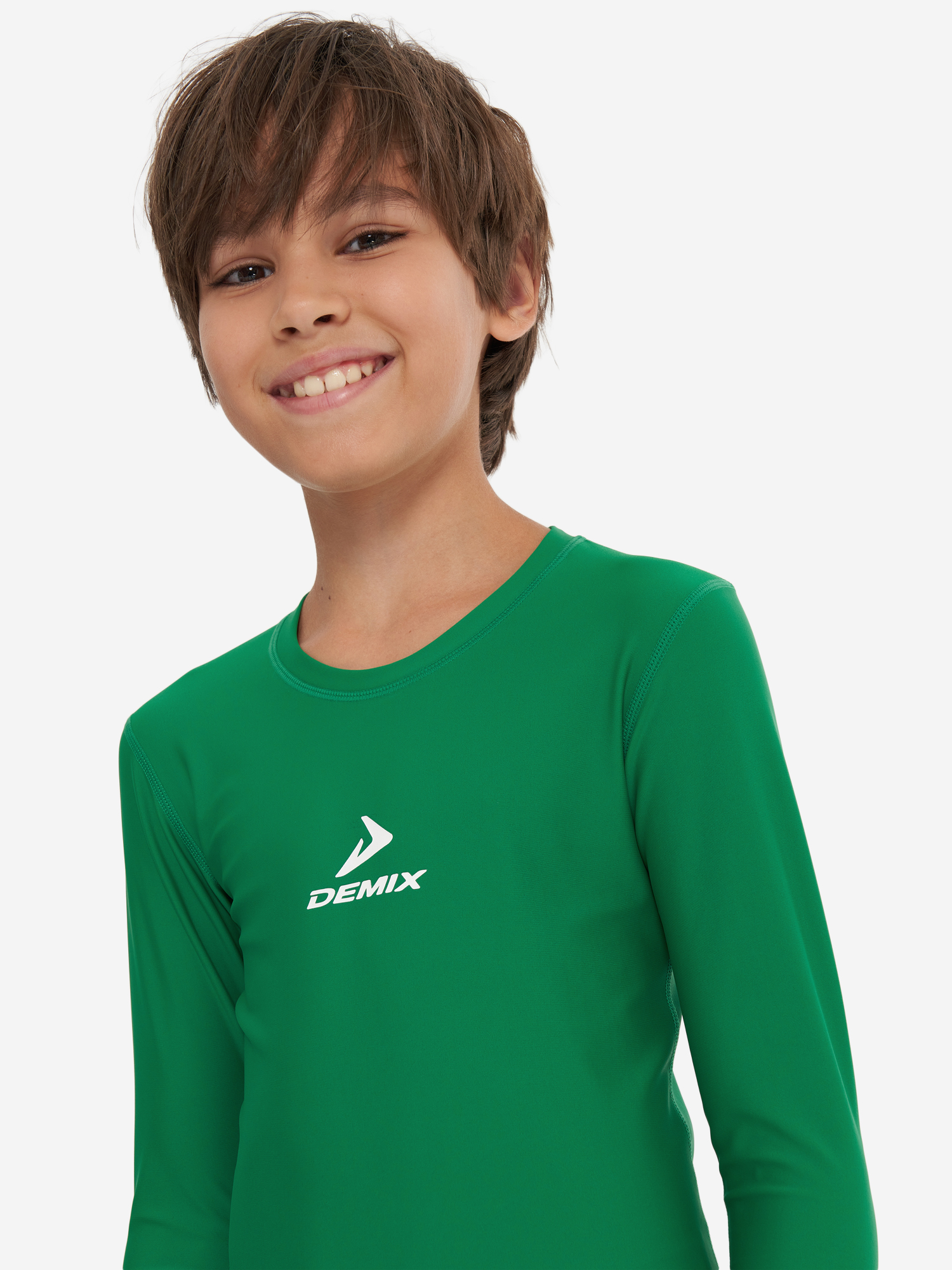 Изображение товара Лонгслив компрессионный для мальчиков Demix Малахитовый спортивная экипировка