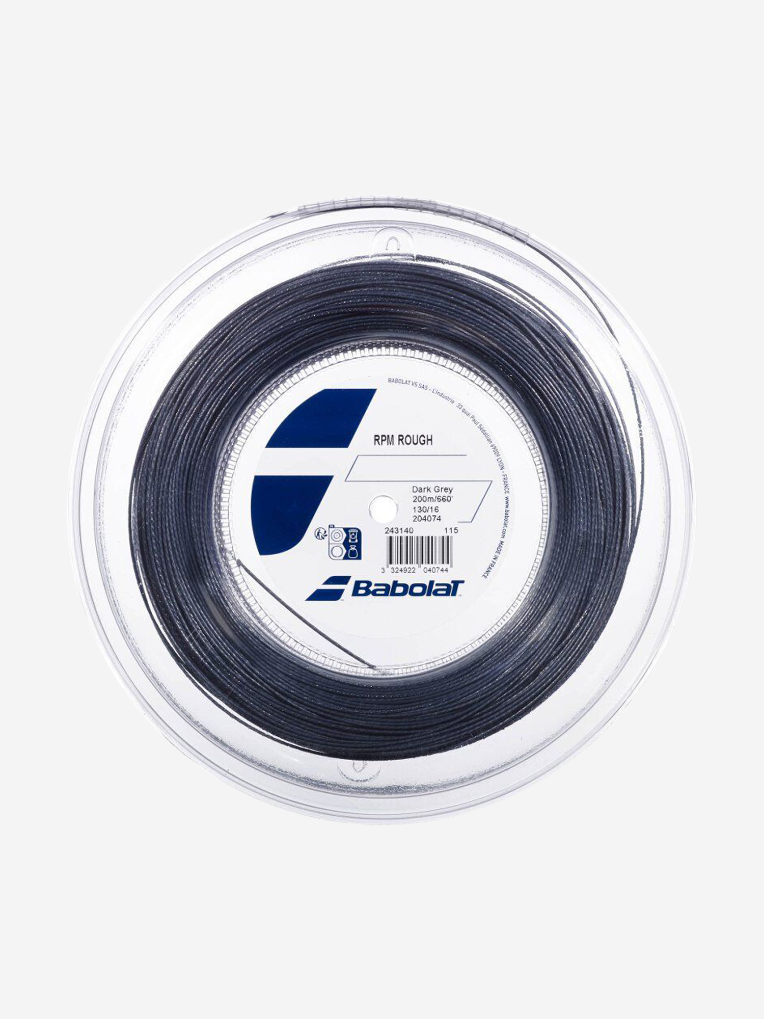  Струна моноволокно Babolat RPM BLAST ROUGH 200M, серый, 130, Серый