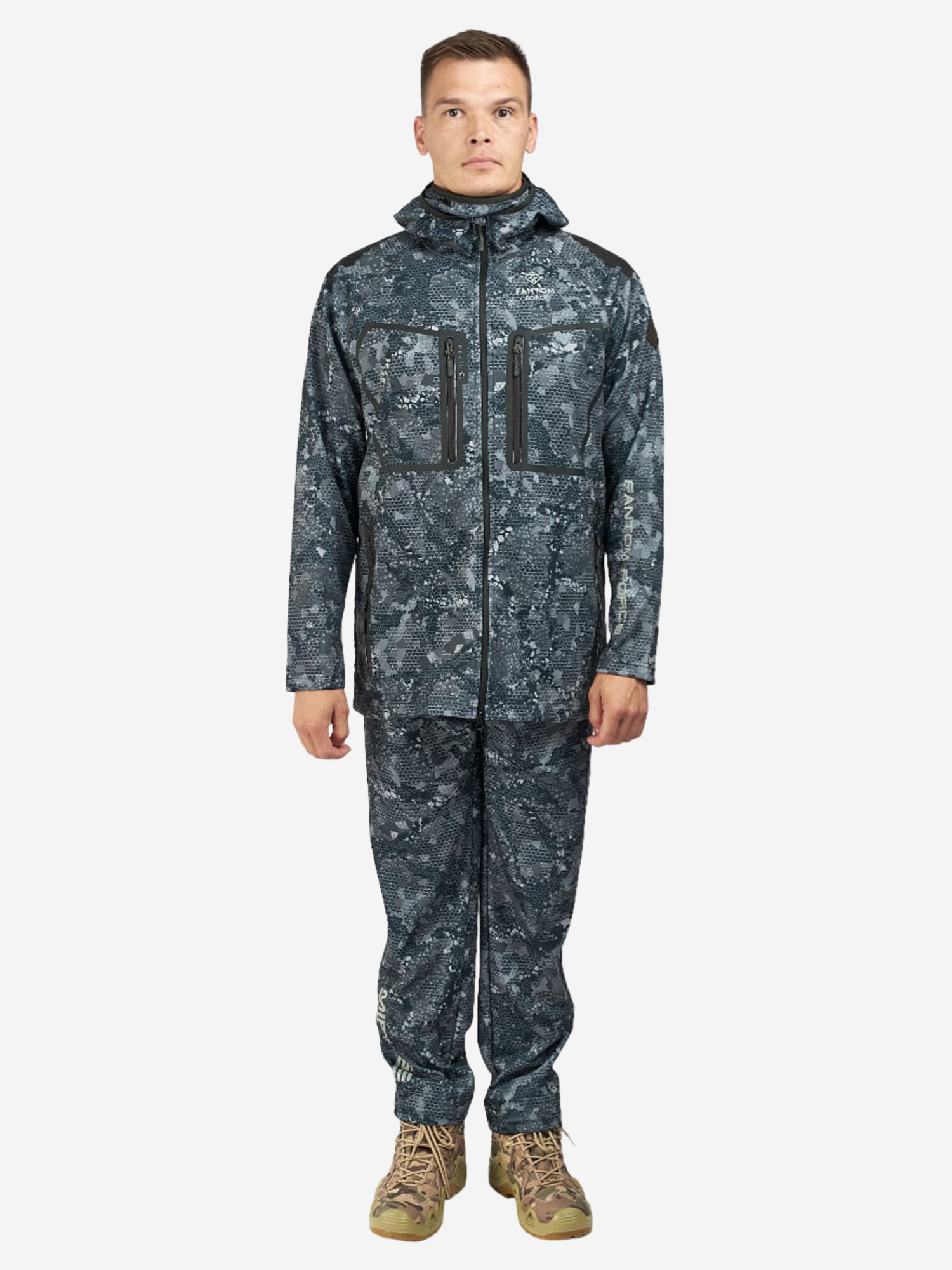 Изображение товара Мужской летний костюм для охоты и рыбалки Fantom Force MIRAGE Камуфляж серый черный