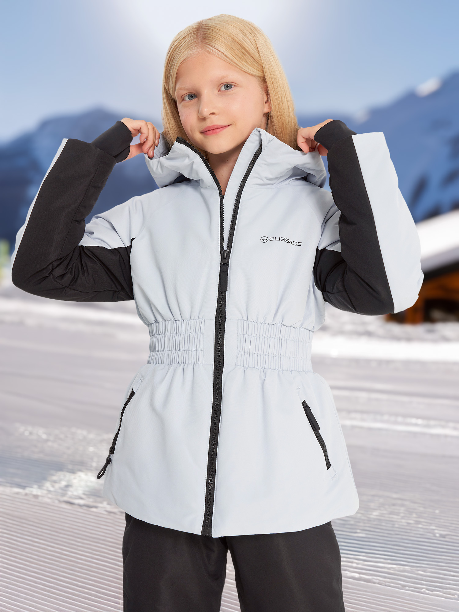 Куртка утепленная для девочек Glissade, серый, арт. 131870gsd-ab