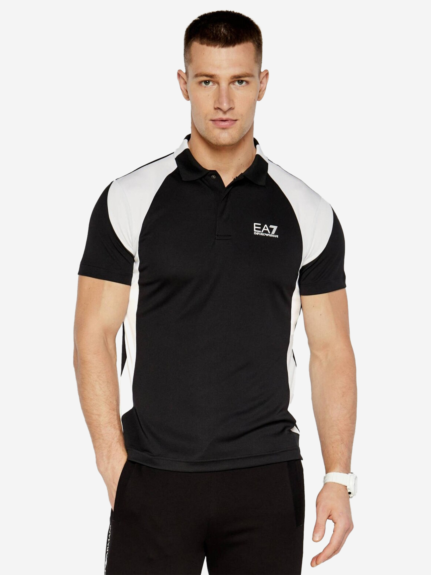 Изображение товара Мужское поло EA7 с коротким рукавом и прямым покроем