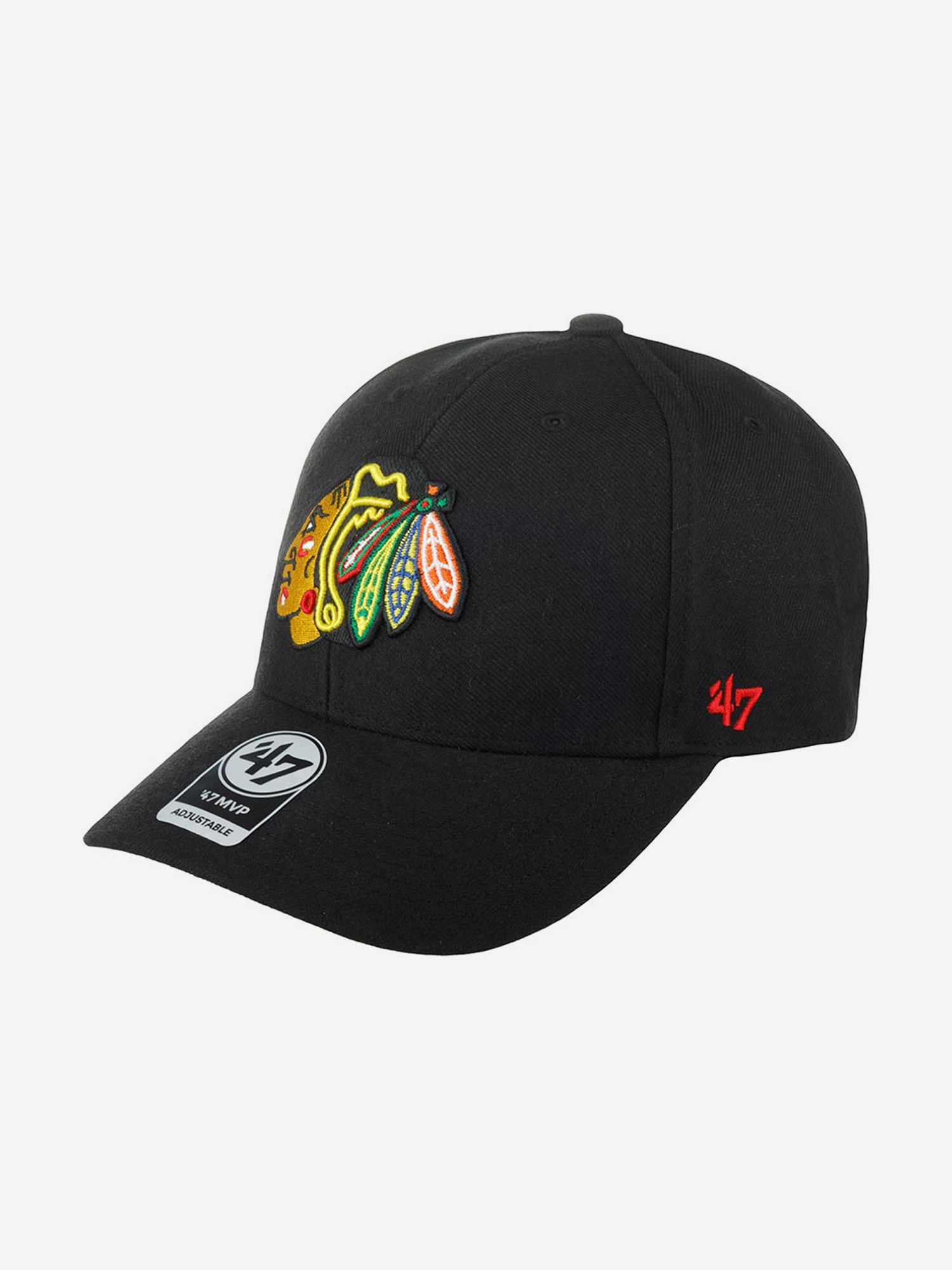 Бейсболка 47 BRAND H-MVP04WBV-BKA Chicago Blackhawks NHL (черный), Черный бейсболка 47 brand b mvp06wbv cca chicago white sox mlb серый серый