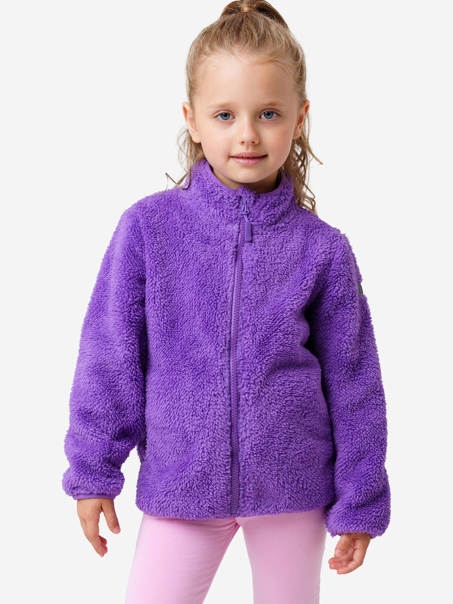 Изображение товара Флисовая толстовка для девочек PlayToday всесезонная спорт одежда джемпер на молнии капюшоном