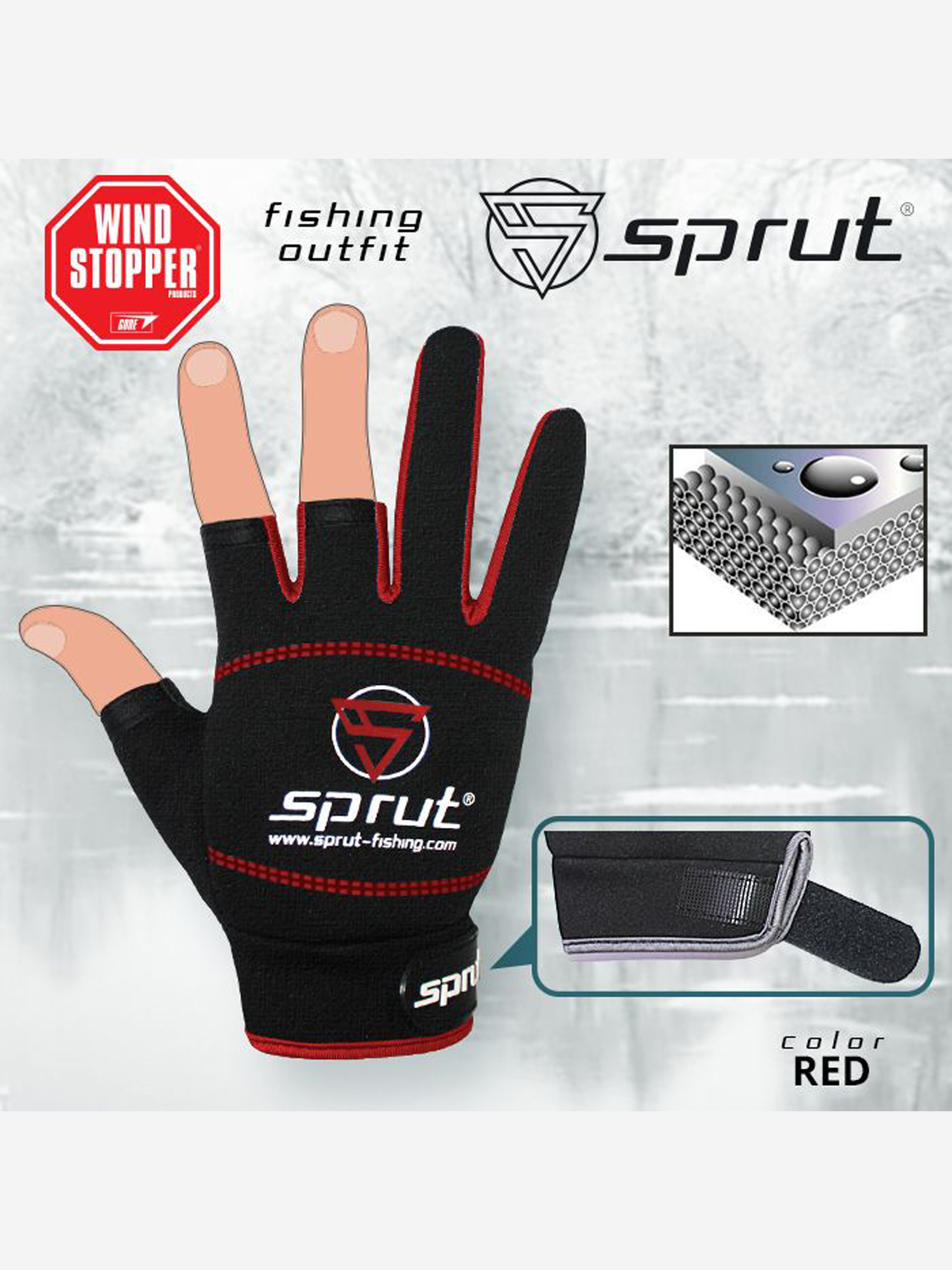 Изображение товара Перчатки Sprut Neoprene Spinning Gloves для рыбалки незаменимая экипировка