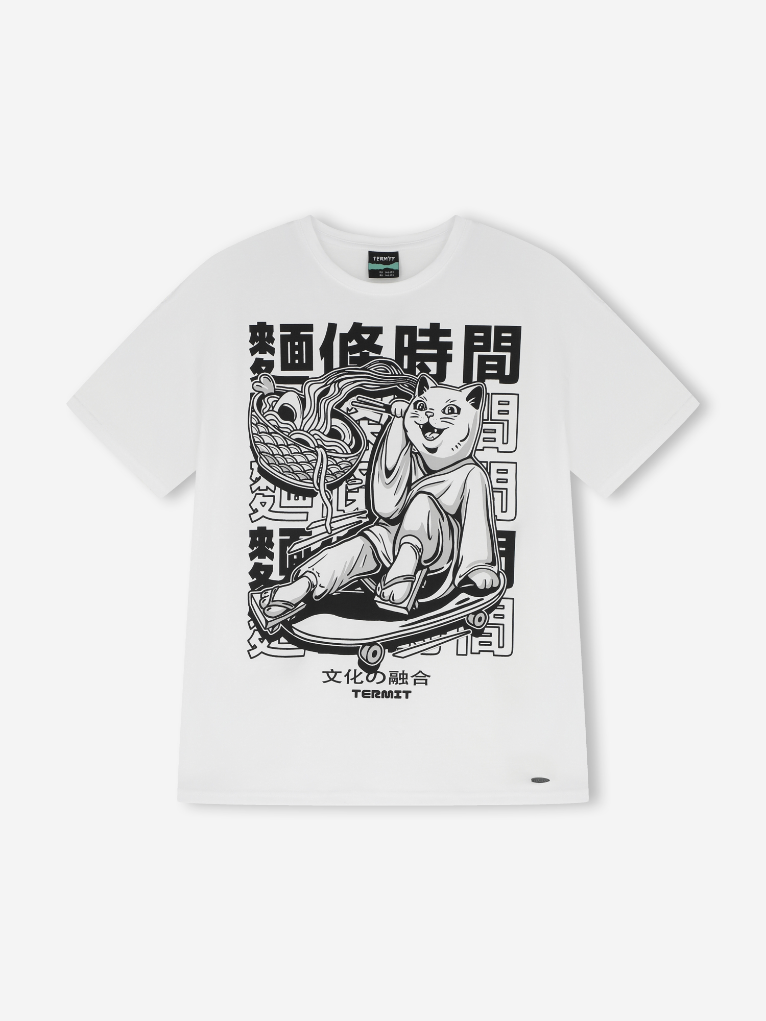 Футболка Termit для девочек с принтом, белый, арт. 143016TRT-00