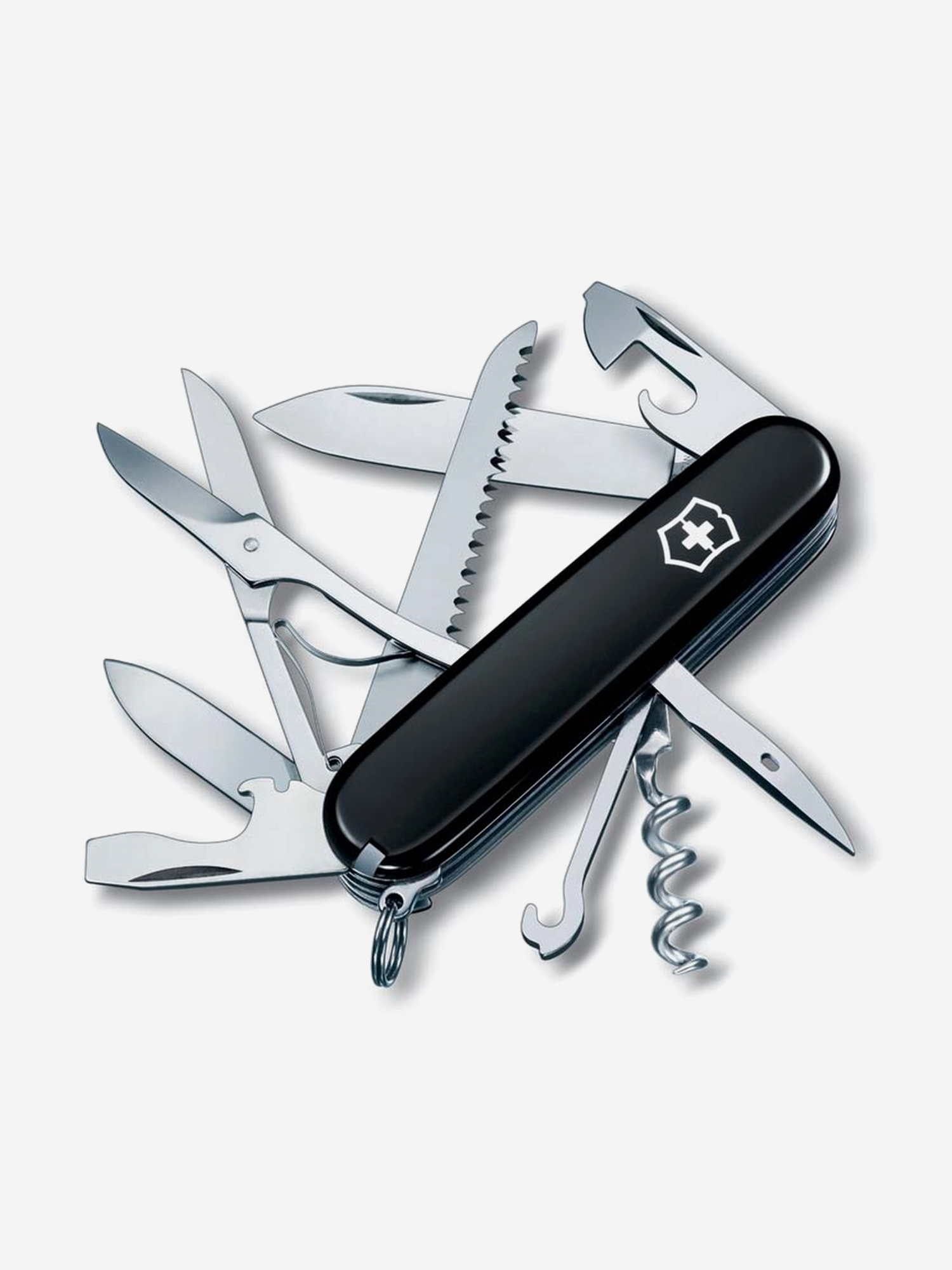 Нож складной Victorinox Huntsman, 91 мм, 15 функций, Черный нож складной victorinox huntsman 91 мм 15 функций красный