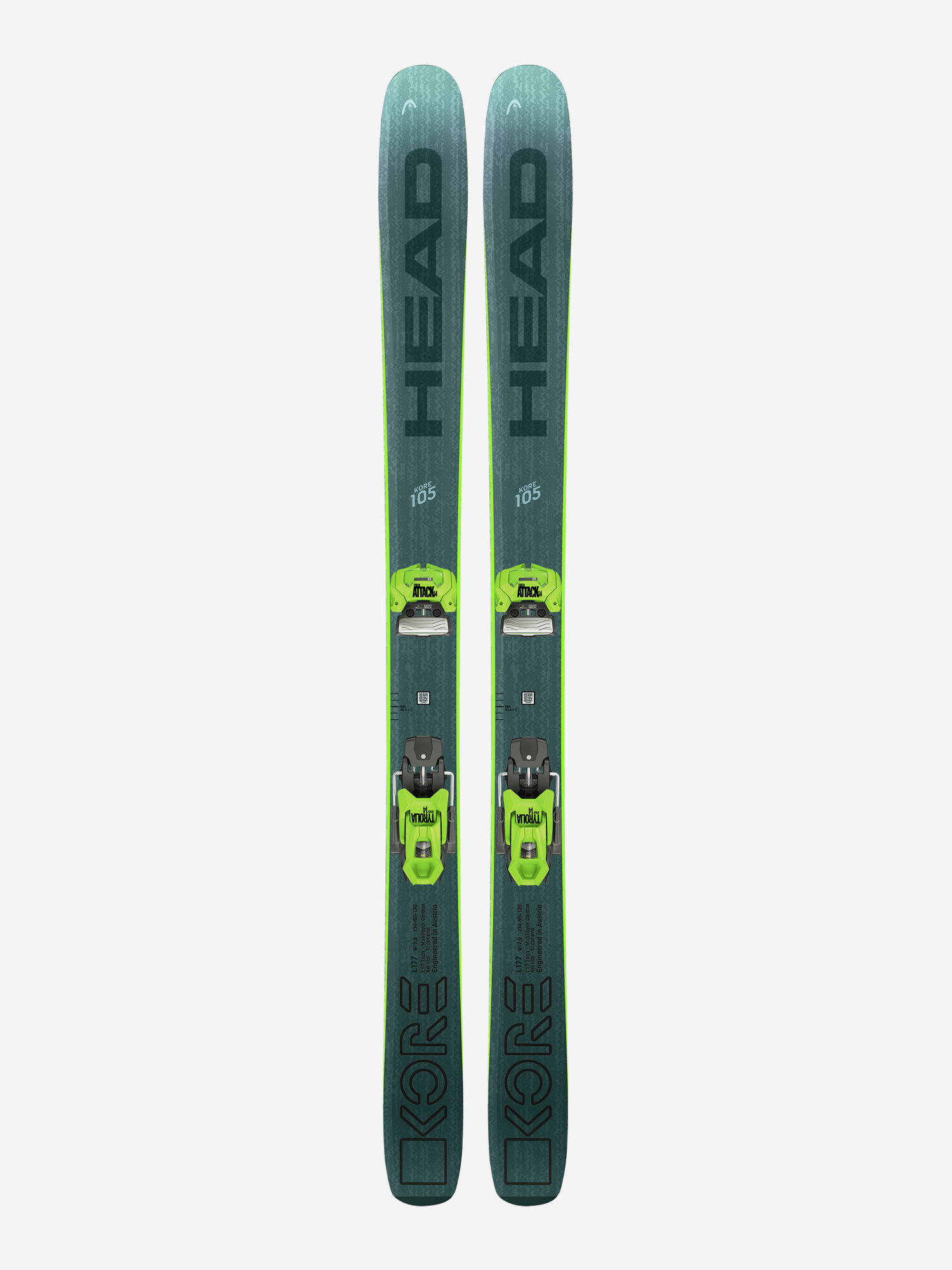 

Горные лыжи Head Kore 105 + крепления Attack 14 GW Brake 110, Черный
