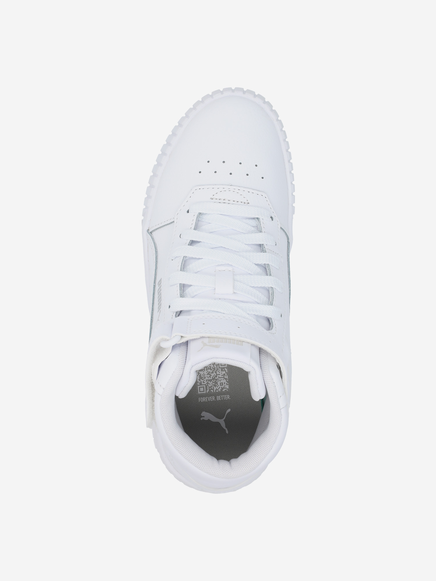 фото Кеды для девочек puma carina 2.0 mid jr, белый