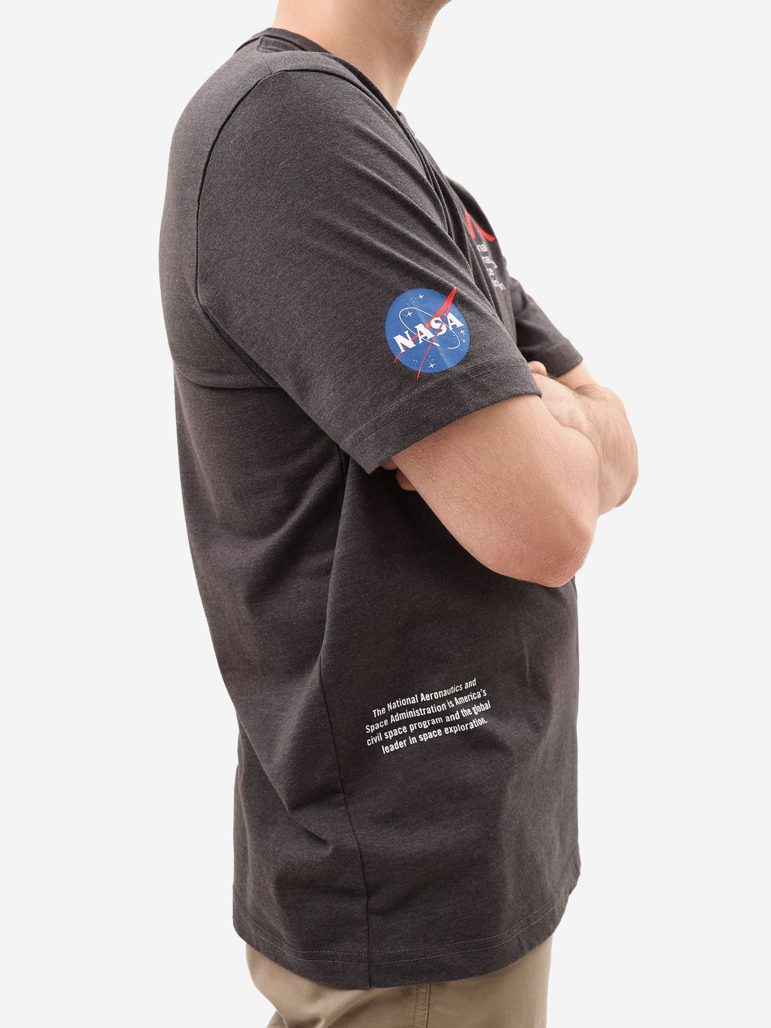 Футболка NASA Worm Logo Alpha Industries, Серый UTN53000WDSJA4R-DCH, размер 44-46 - фото 4