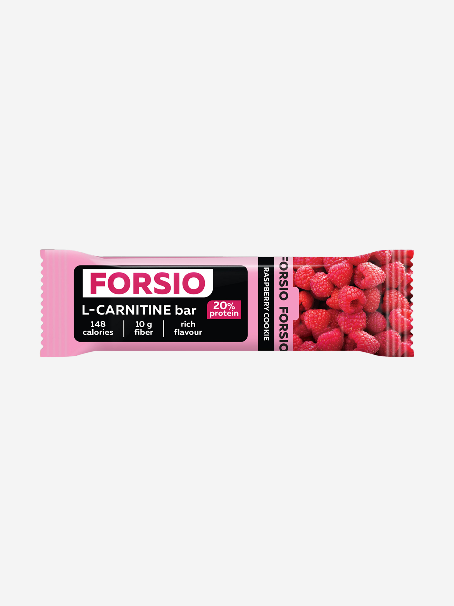 Фитнес-питание Батончик протеиновый Forsio со вкусом малины и добавлением L-карнитина, 40 г, Мультицвет