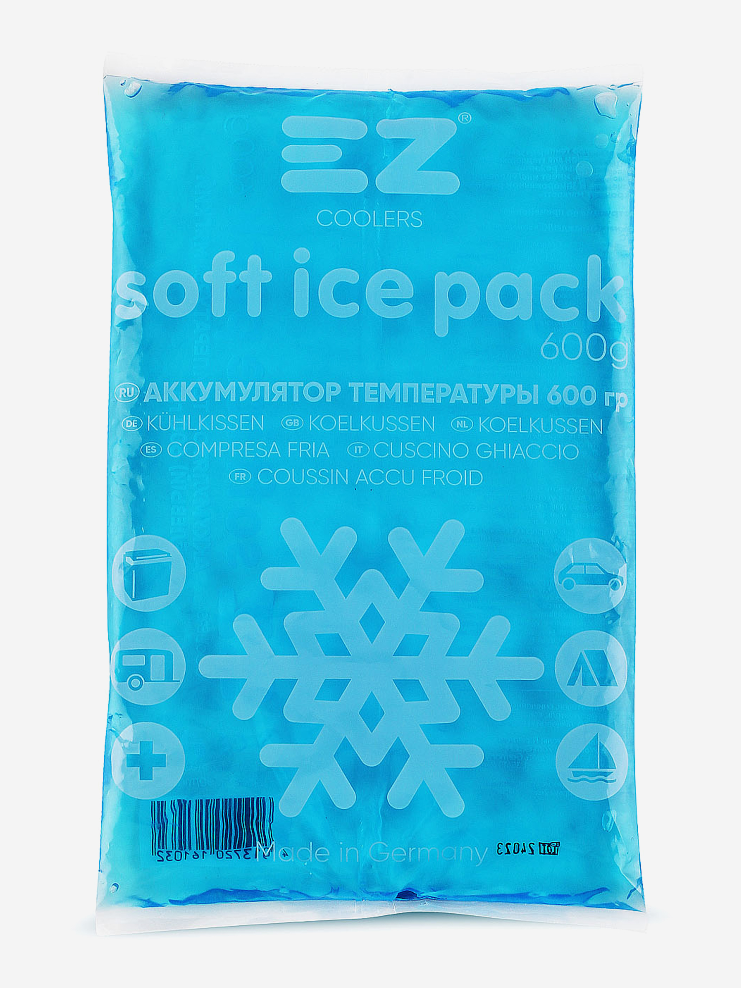 

Аккумулятор холода EZ COOLERS Soft ice pack, 600 г, гелевый, Голубой