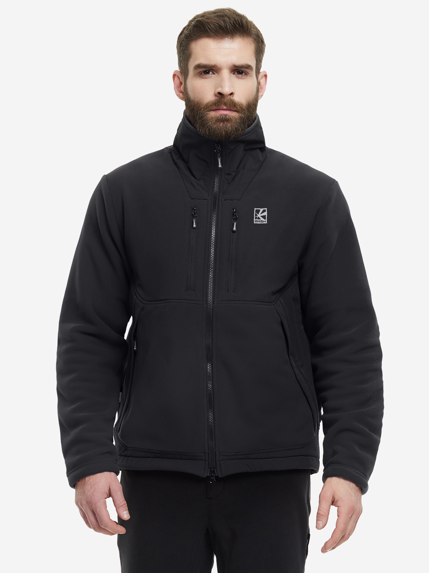 Изображение товара Мужская спортивная куртка Bask Guide из флиса для демисезона Черная