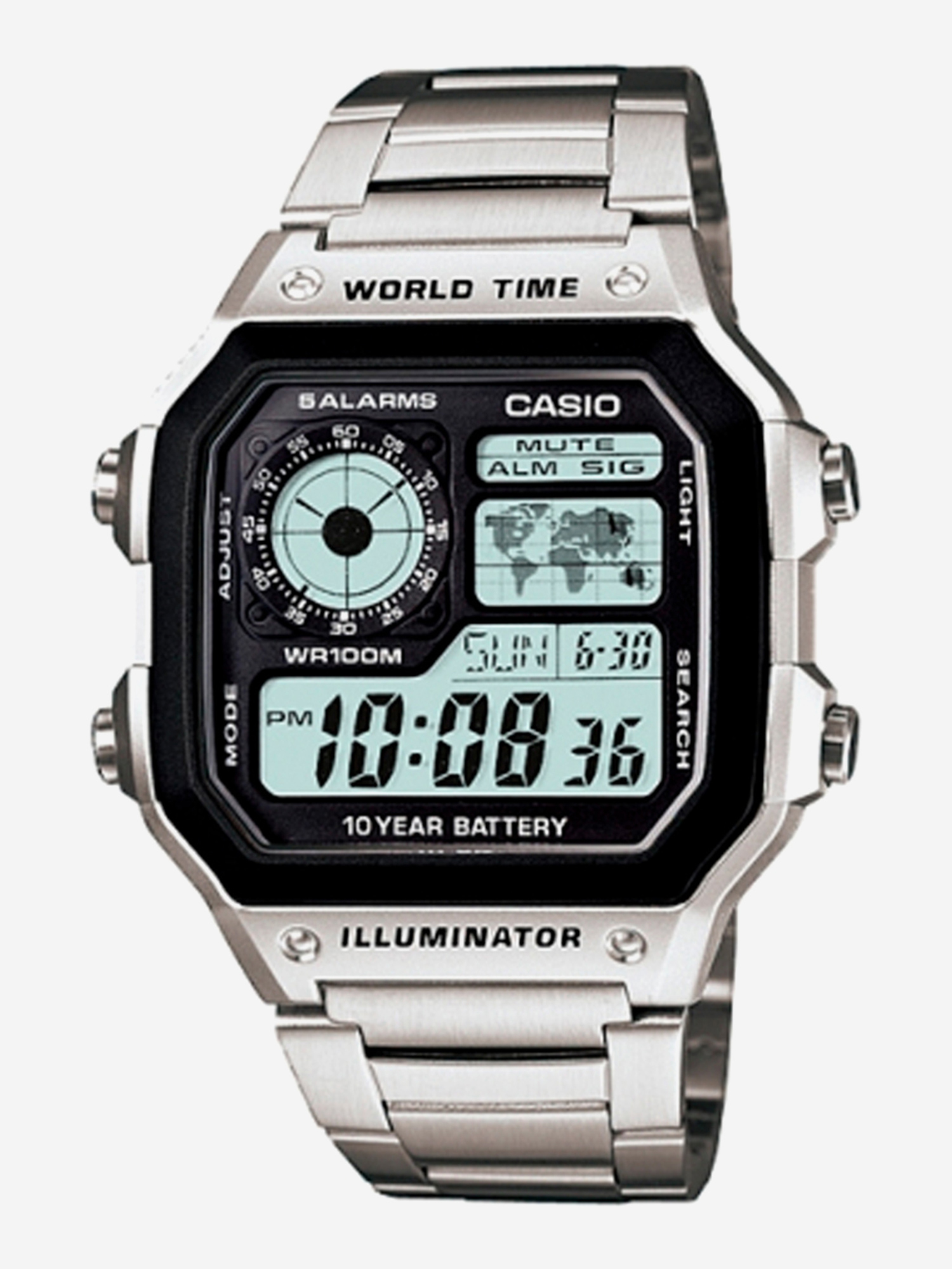 Изображение товара Спортивные часы CASIO AE-1200WHD-1A с функциями мирового времени и водонепроницаемостью
